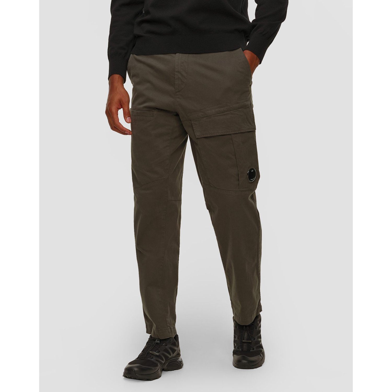 Spodnie Męskie C.p. Company Stretch Sateen Loose Cargo Pants Szare