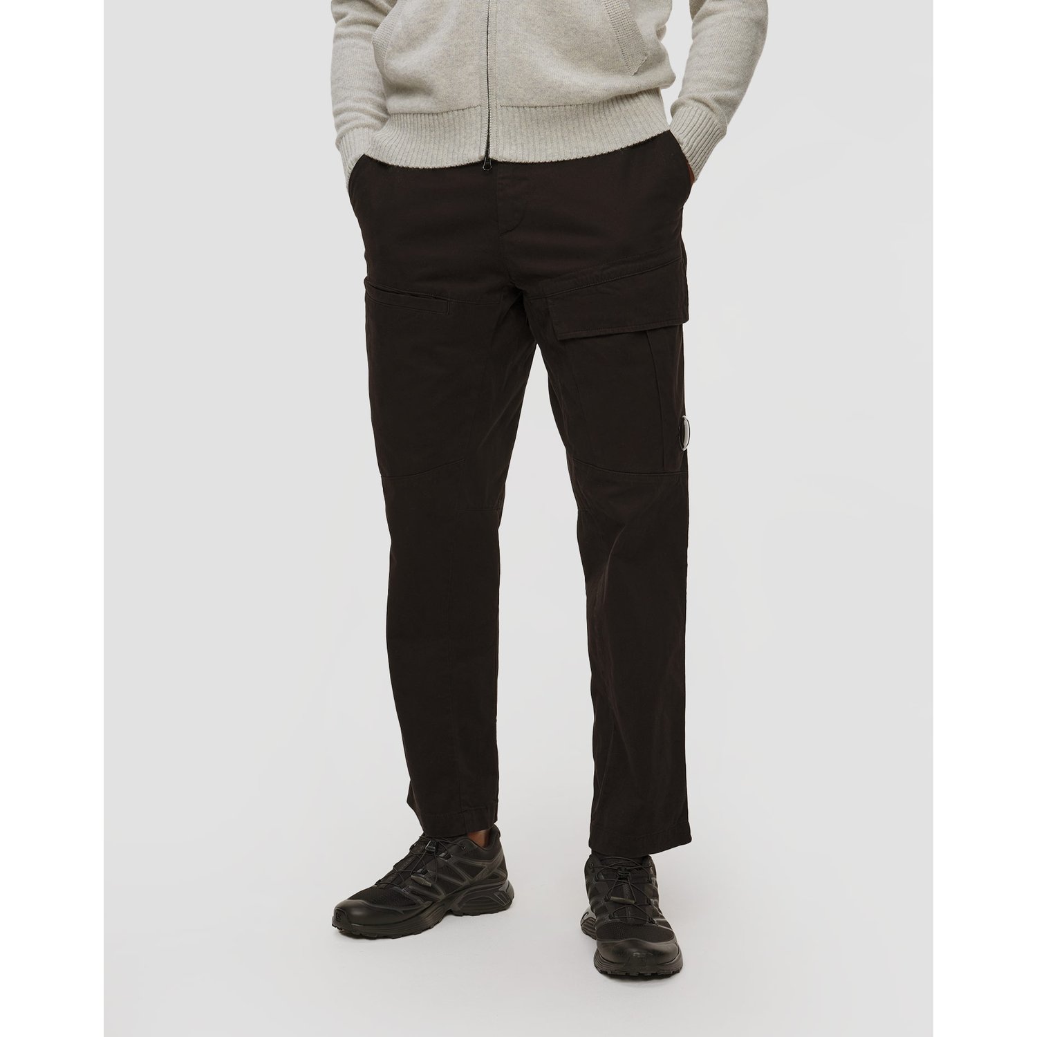 Spodnie Męskie C.p. Company Stretch Sateen Loose Cargo Pants Czarne