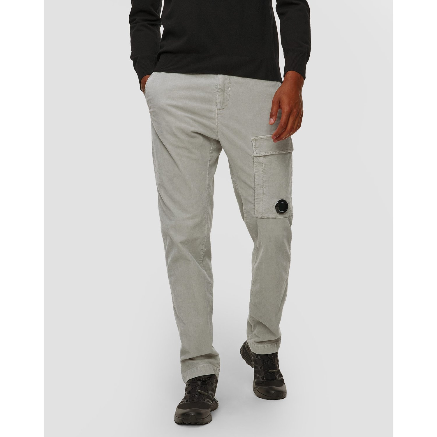 Spodnie Męskie C.p. Company Corduroy Lens Cargo Pants Szare