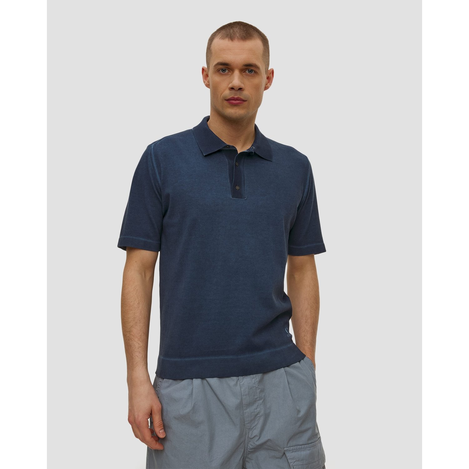 Polo Męskie C.p. Company Cotton Crepe Double Dyed Polo