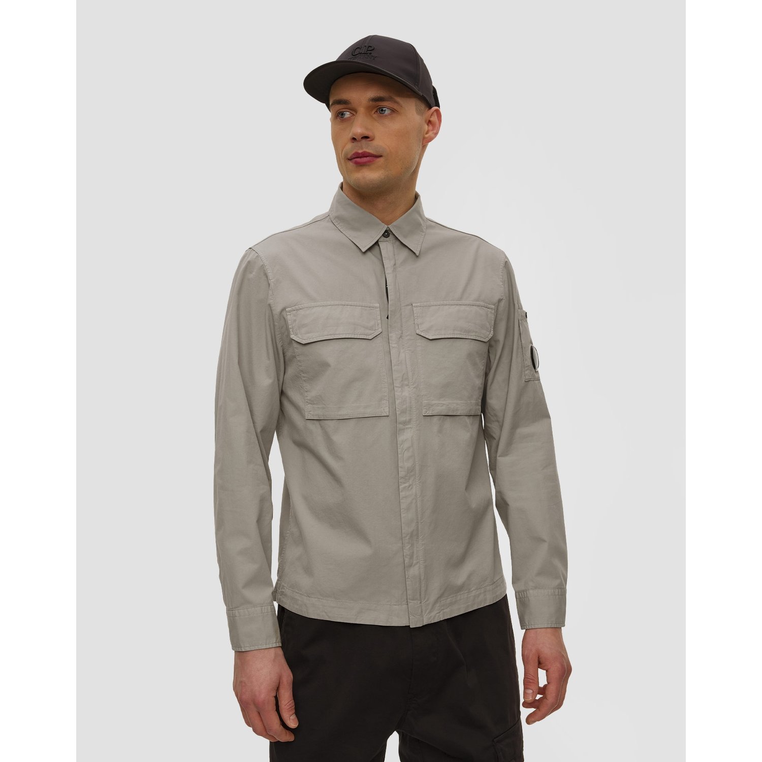 Koszula Męska C.p. Company Organic Gabardine Zipped Lens Overshirt