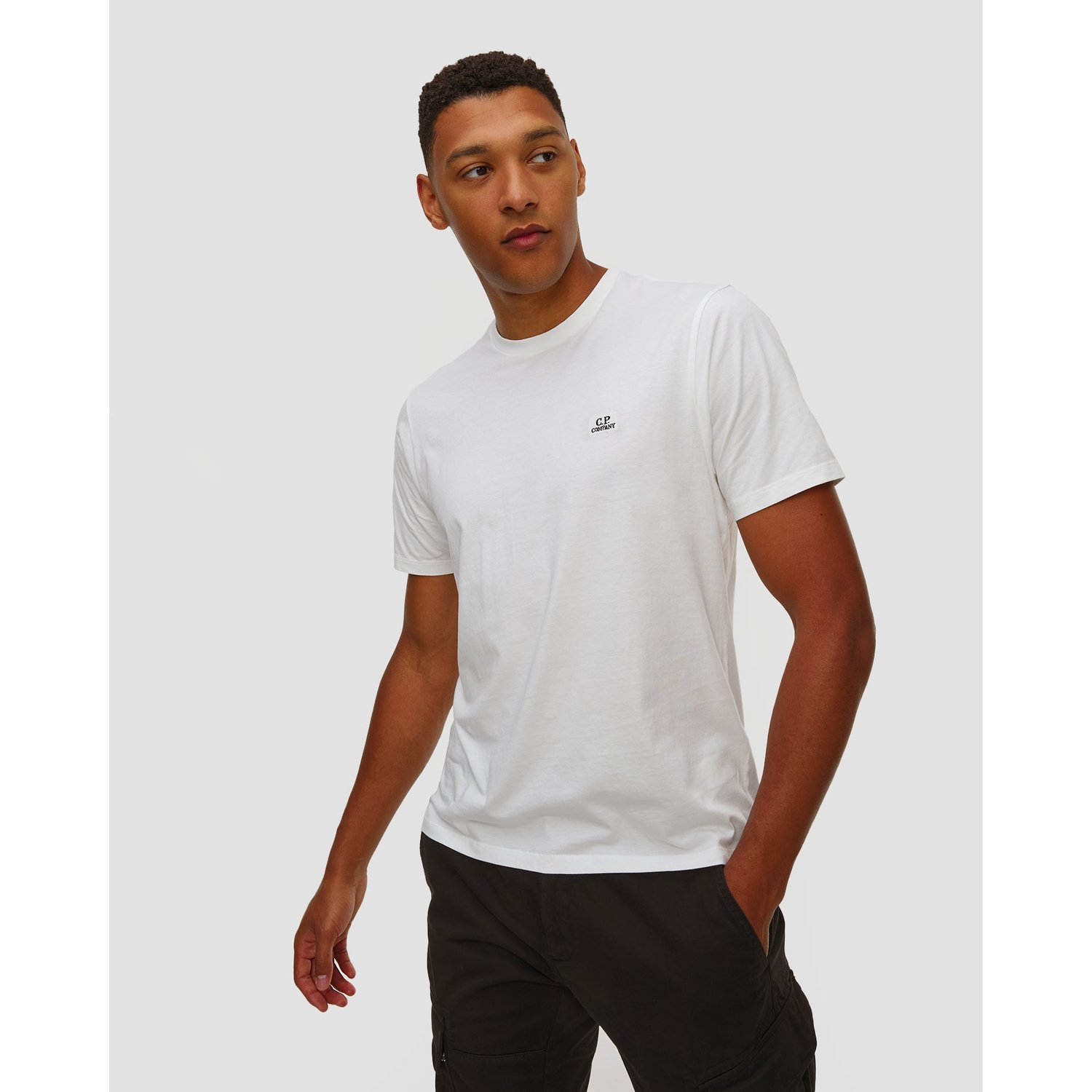 T-shirt Męski C.p. Company Short Sleeve In Jersey 30/1 Biały