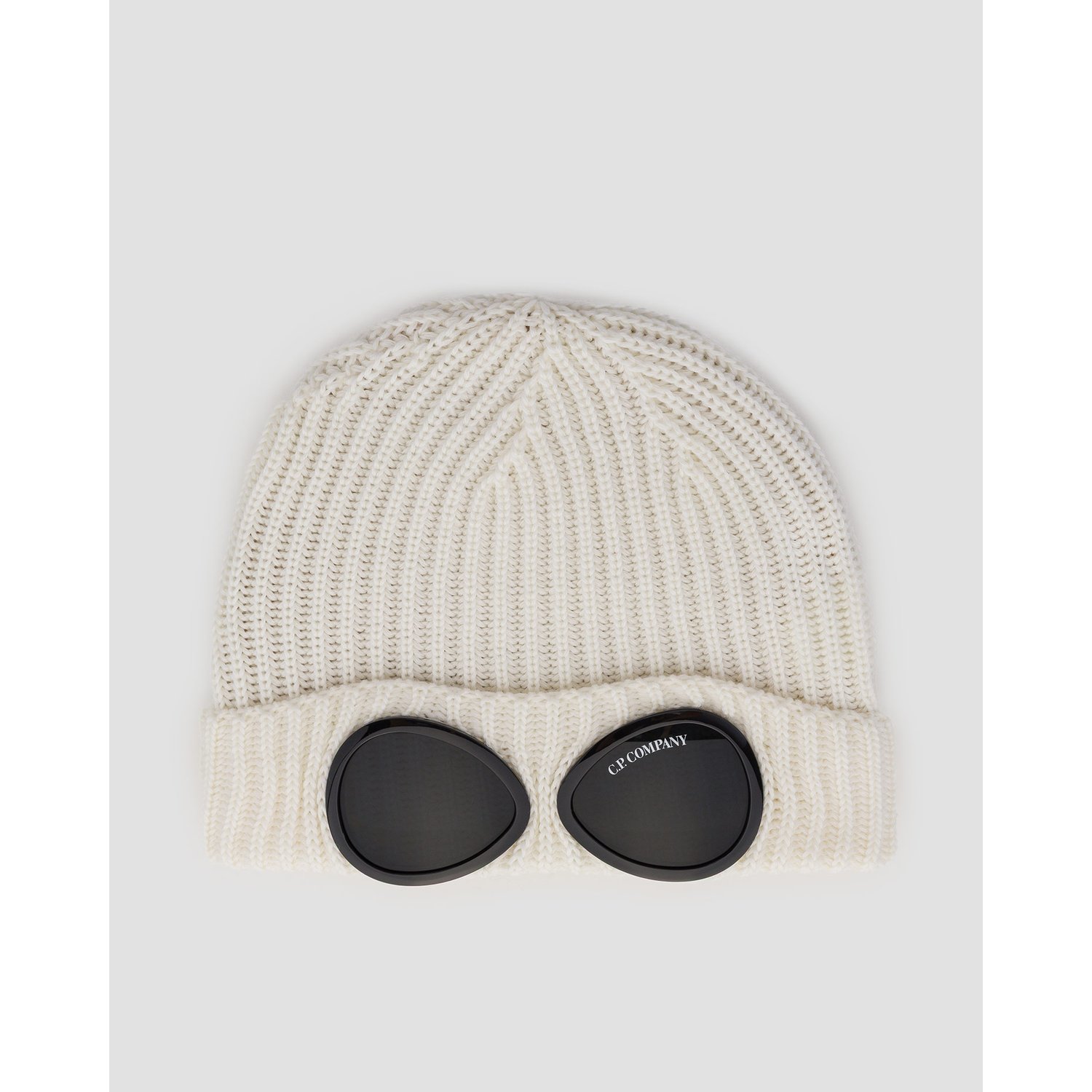 Czapka Wełniana Cp Company Google Wool Beanie Biała