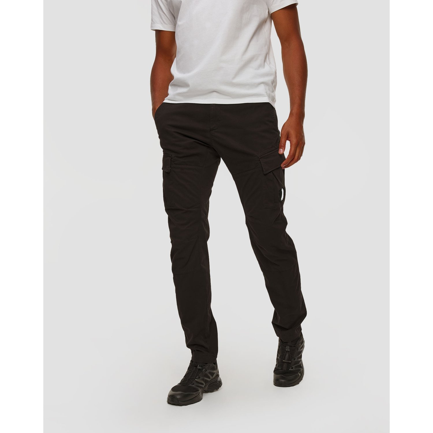 Spodnie Męskie C.p. Company Stretch Sateen Ergonomic Cargo Pants Czarne