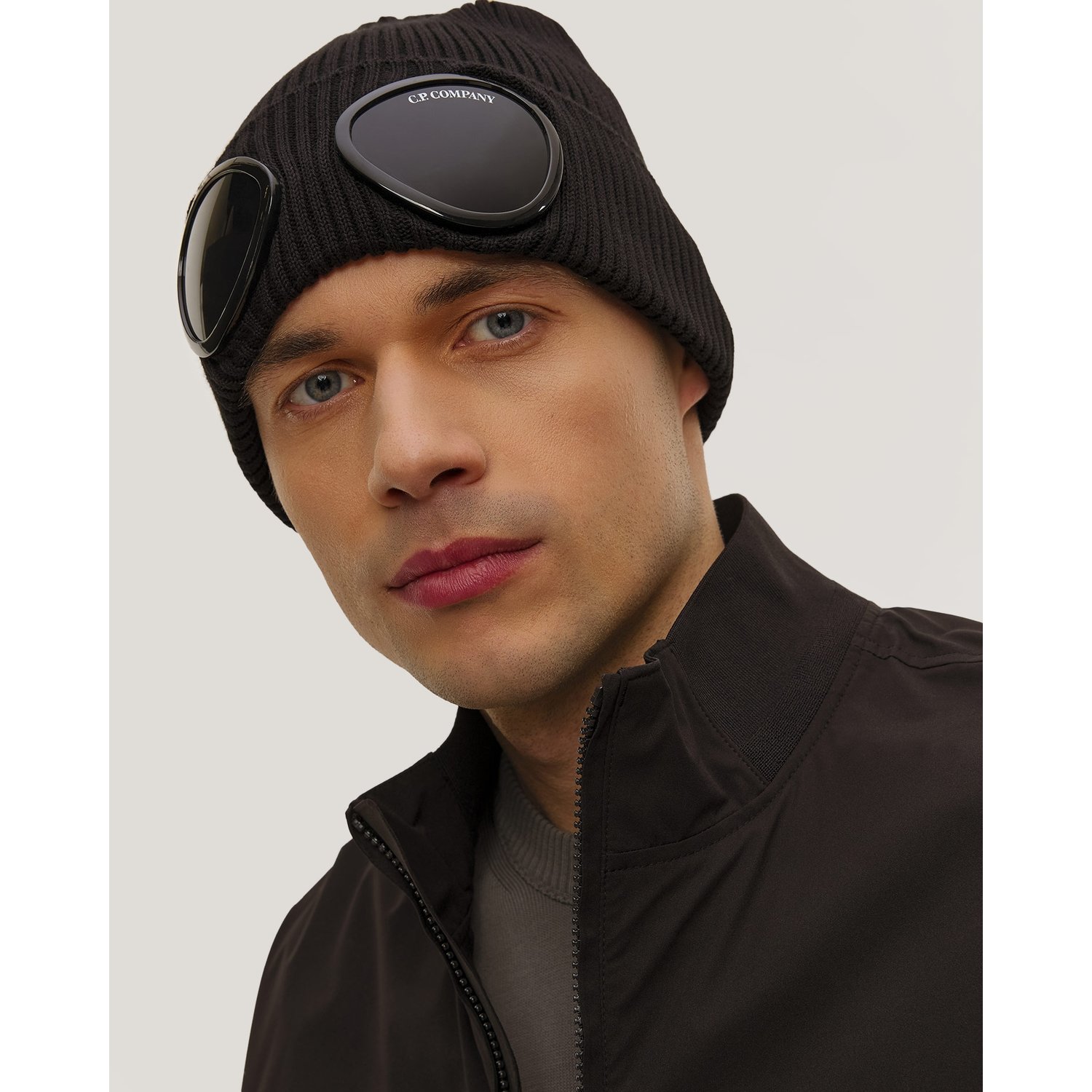Czapka Męska C.p. Company Cotton Goggle Beanie Czarna