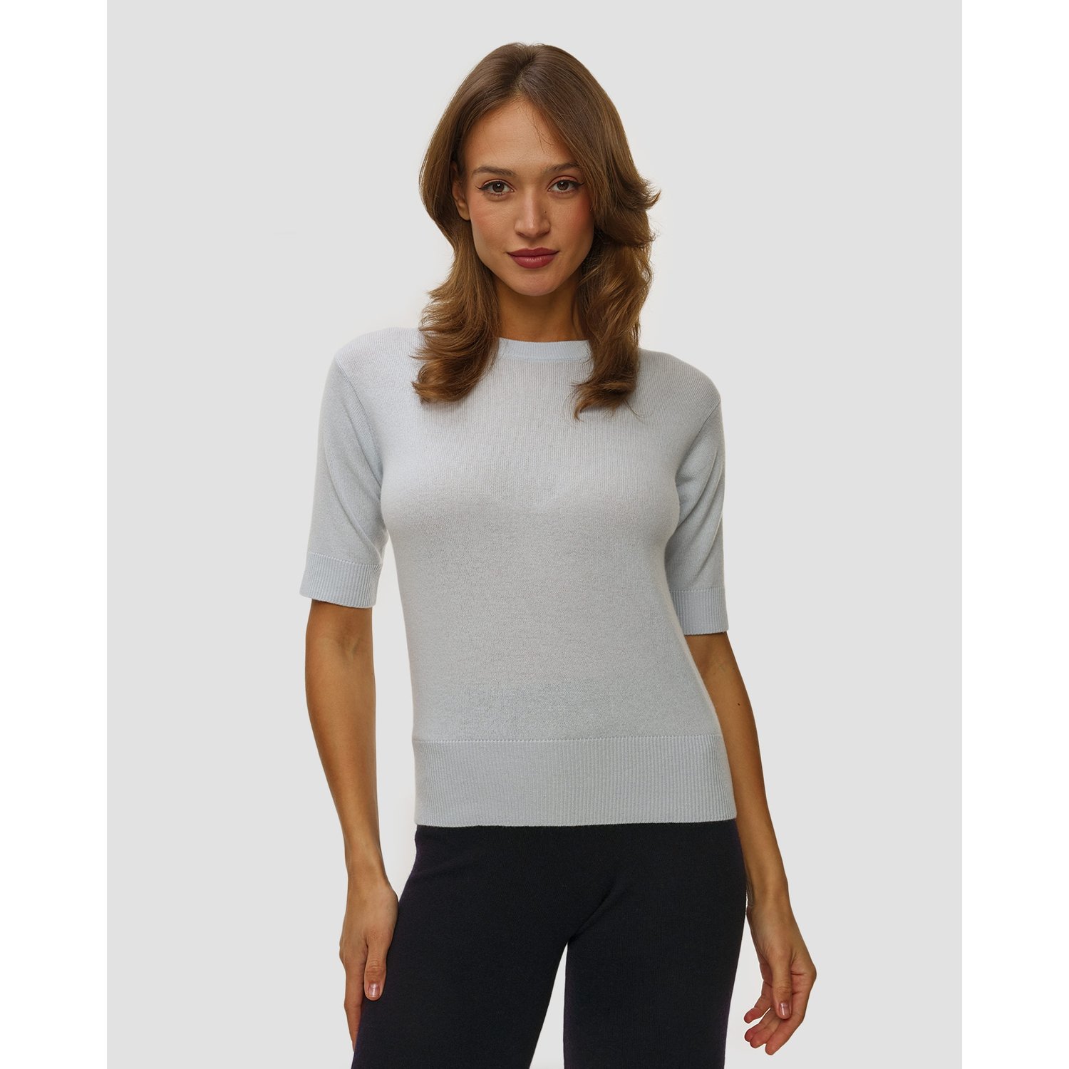 Niebieski Sweter Z Kaszmiru Damski Allude