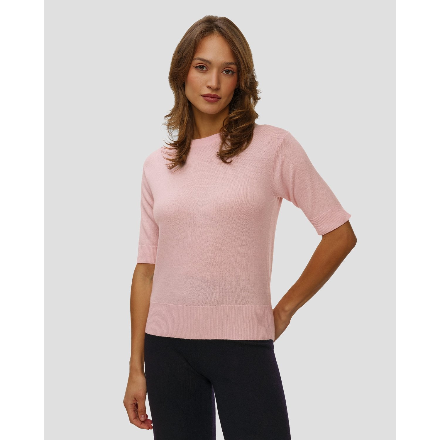 Różowy Sweter Z Kaszmiru Damski Allude