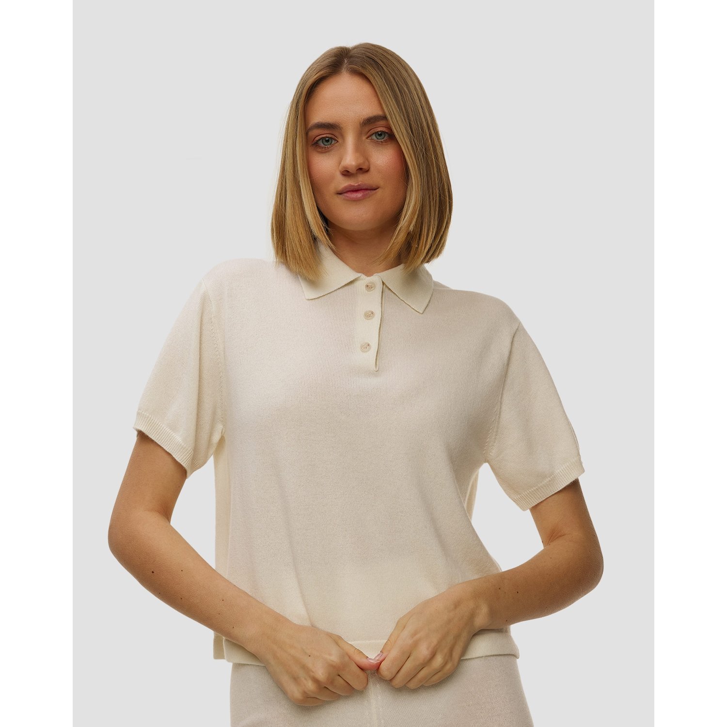 Biały Sweter Kaszmirowy Z Krótkim Rękawem Damski Allude