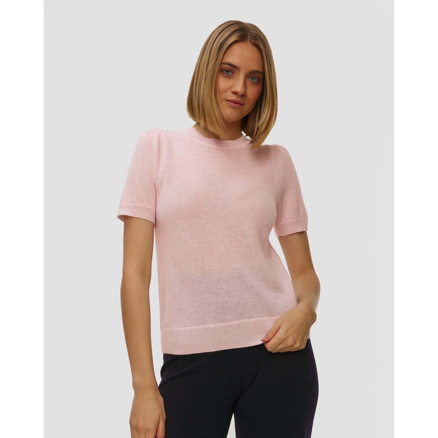 Kaszmirowy Sweter Z Krótkim Rękawem Damski Allude