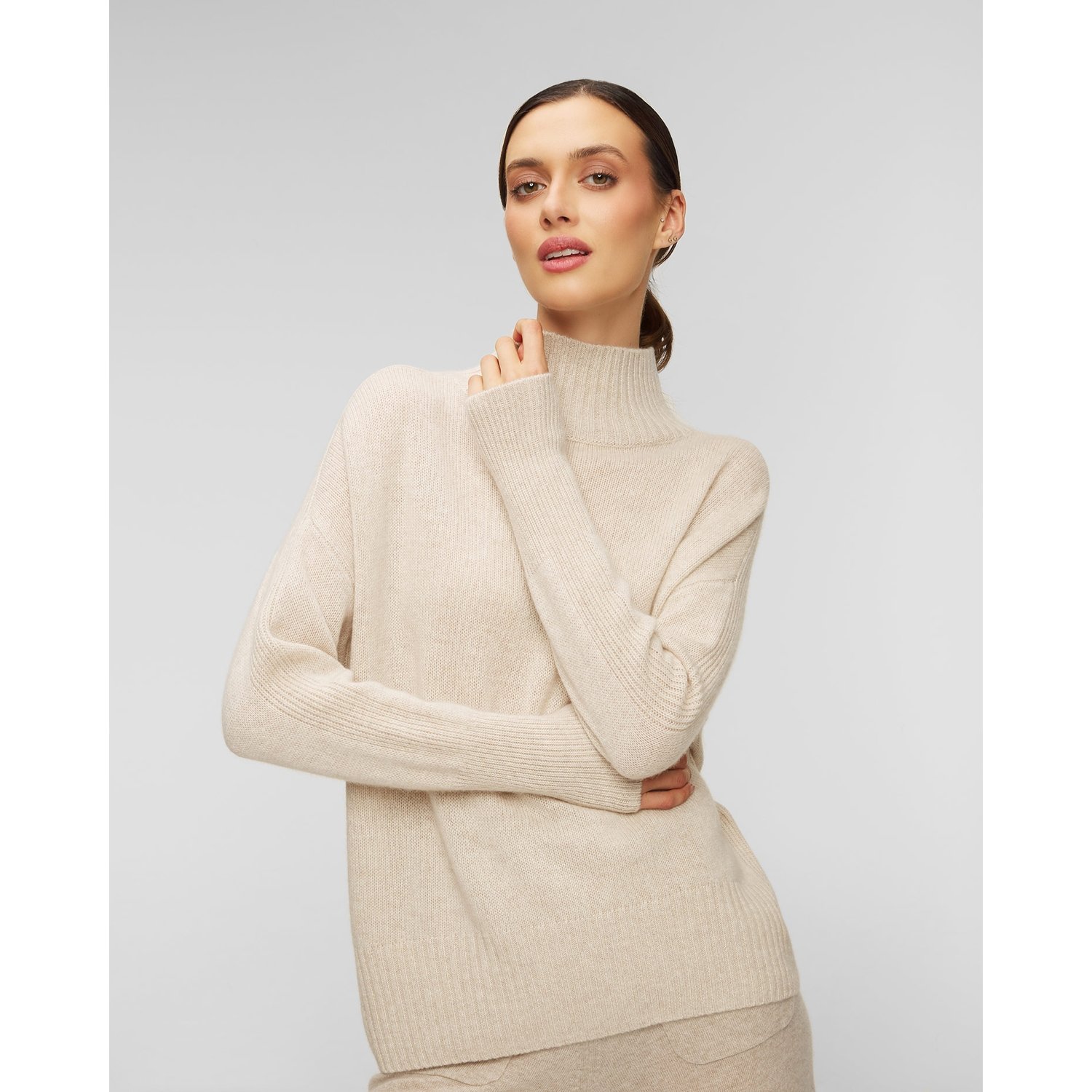 Sweter Kaszmirowy Damski Allude Mockneck Z Golfem