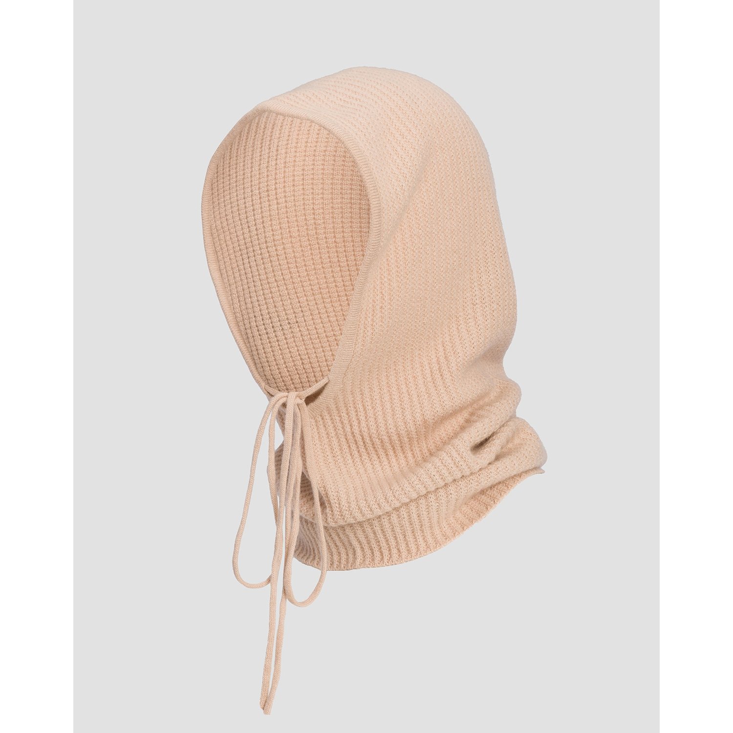 Beżowa Czapka Kominiarka Z Kaszmiru Damska Allude