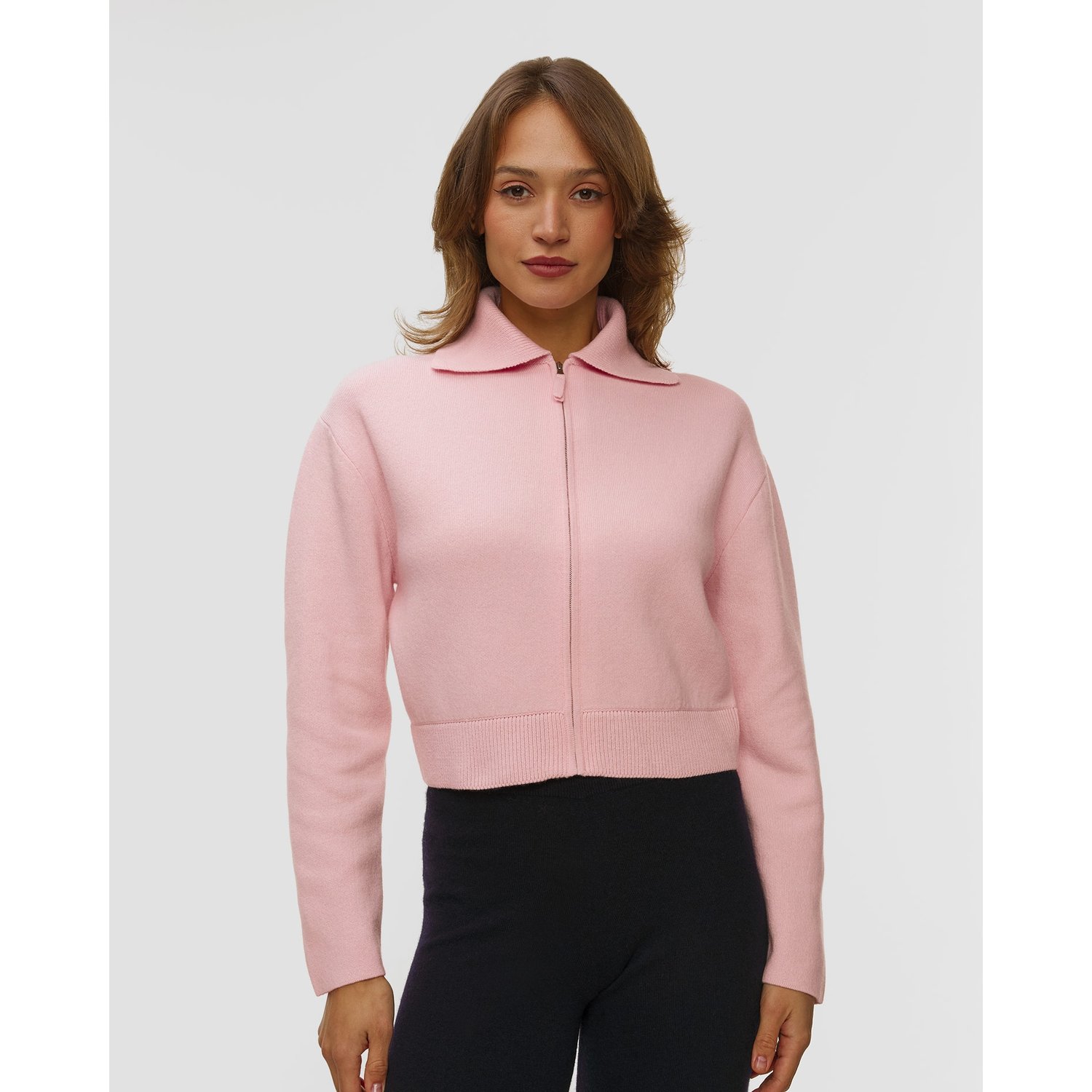 Różowa Kurtka Wełniana Damska Allude