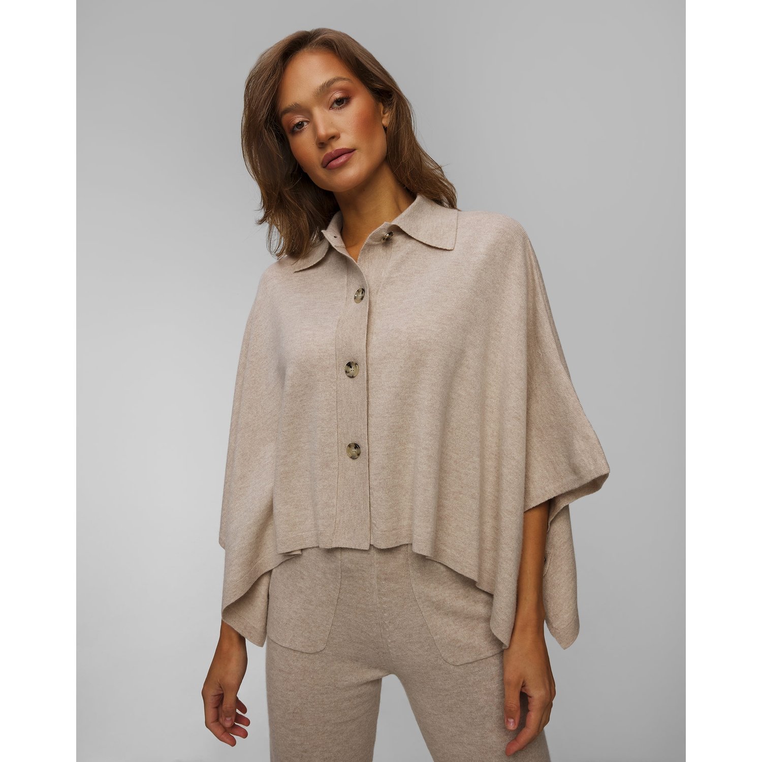 Beżowy Sweter Wełniany Damski Allude