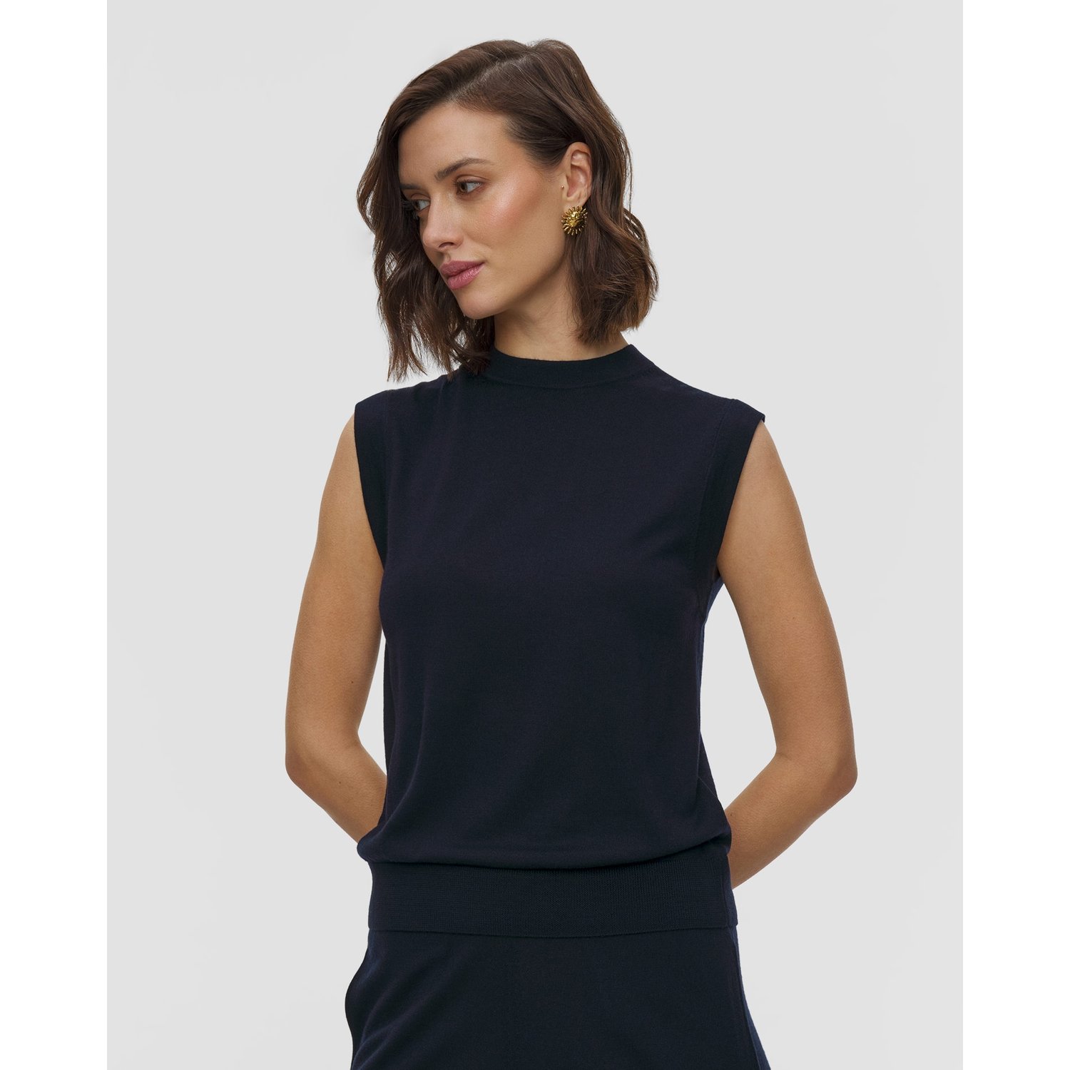 Wełniany Sweter Bez Rękawów Damski Allude