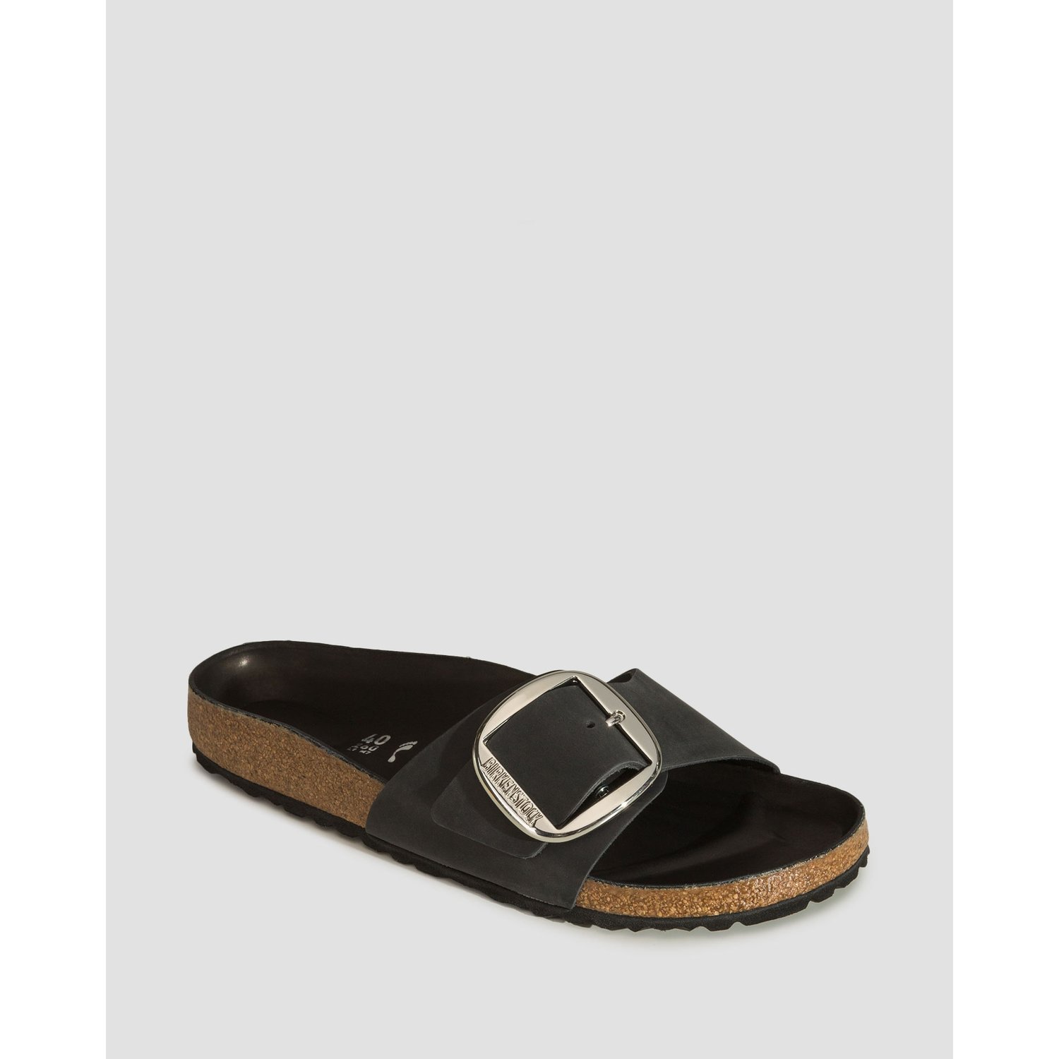 Czarne Klapki Damskie Birkenstock Madrid Oiled Leather Narrow
