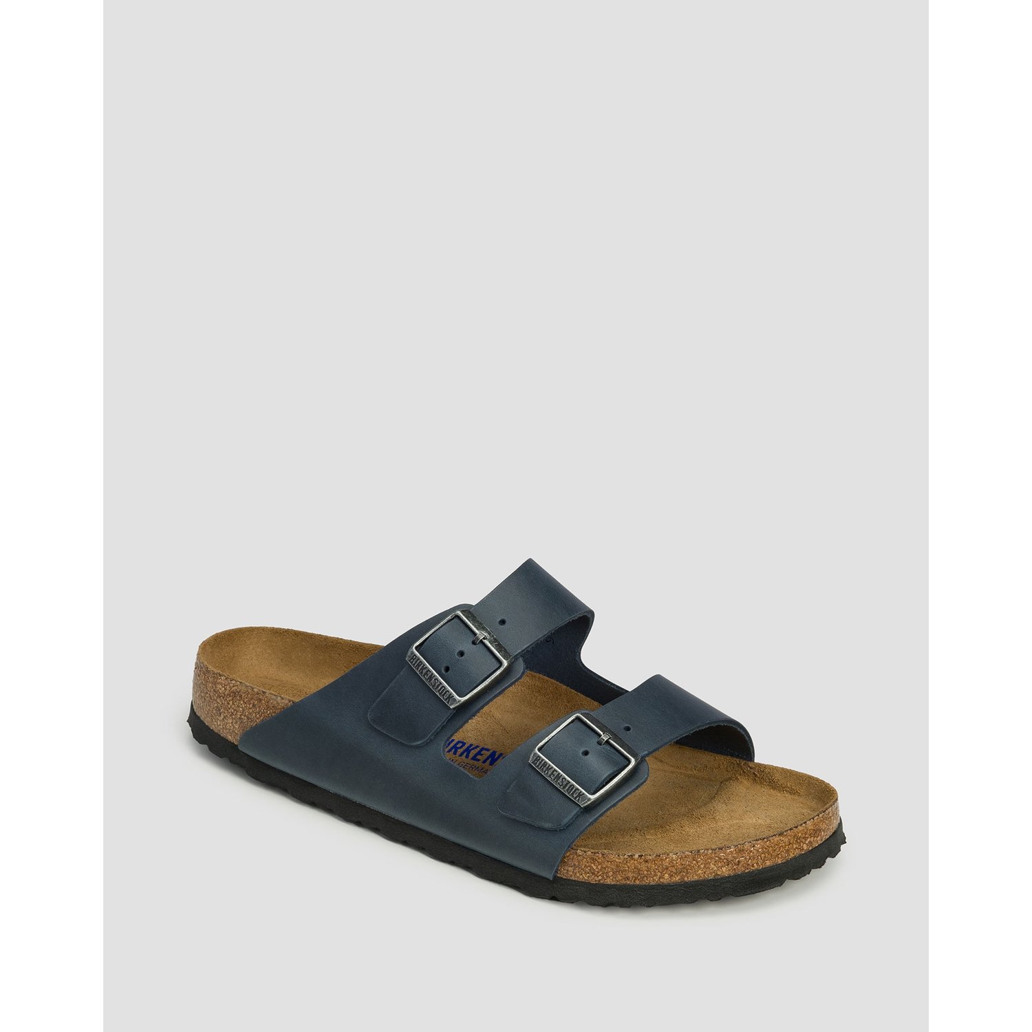 Granatowe Klapki Męskie Birkenstock Arizona Sfb Leoi Regular