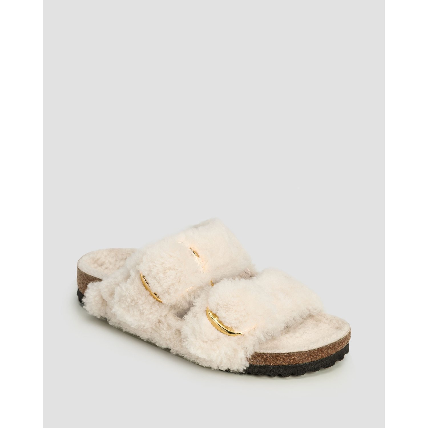 Klapki Futrzane Damskie Birkenstock Arizona Big Buckle Teddy Narrow