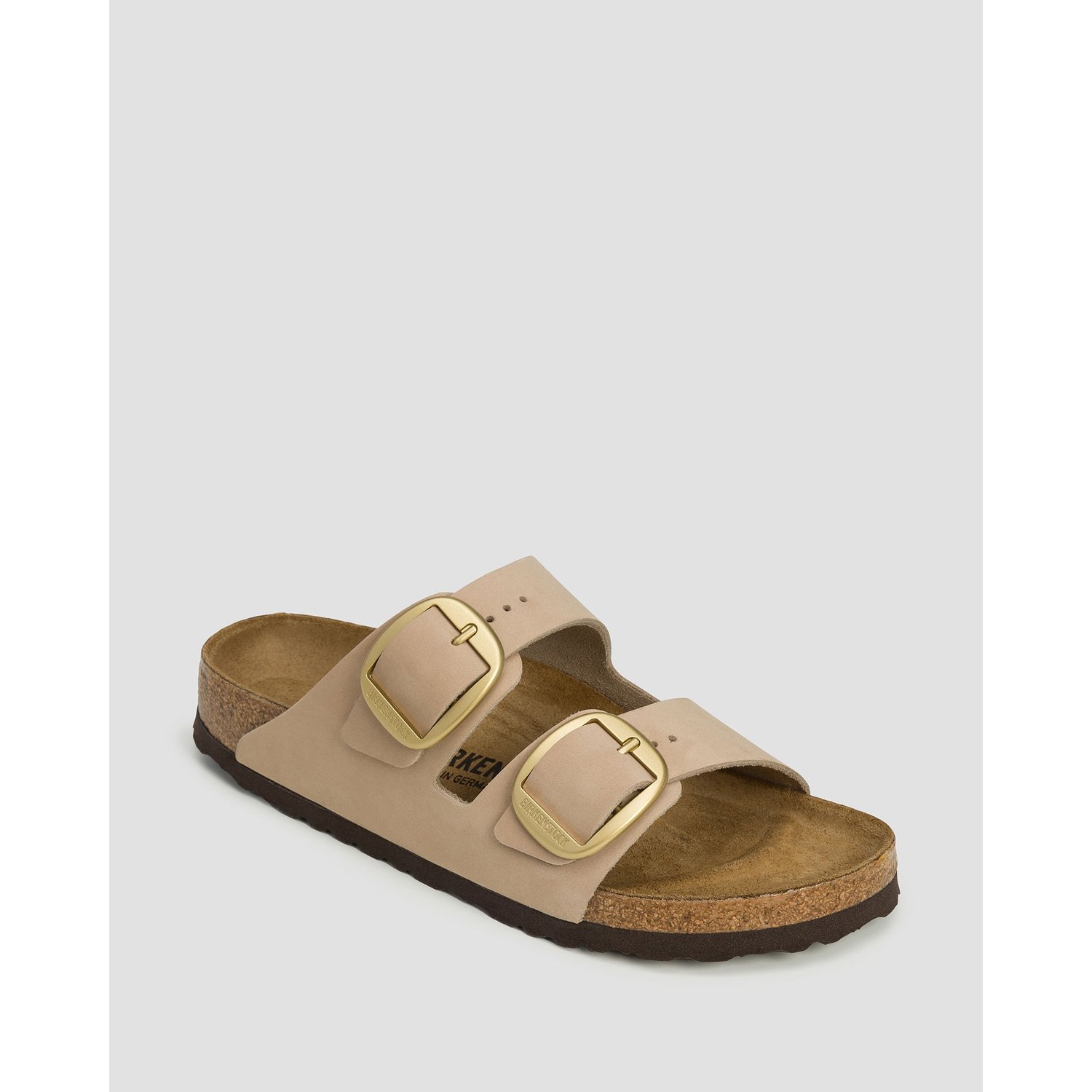 Beżowe Klapki Damskie Birkenstock Arizona Big Buckle Lenb Narrow