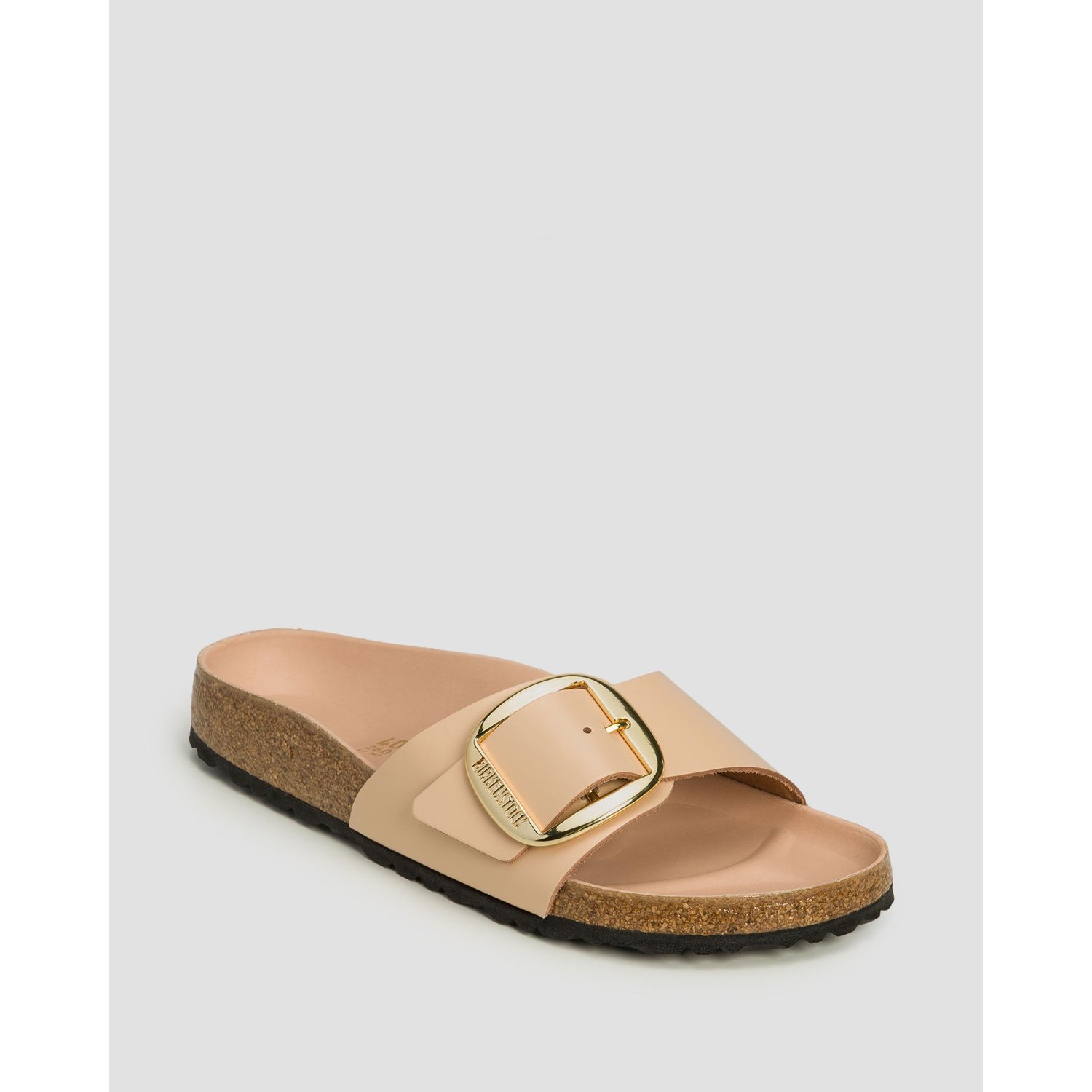 Klapki Skórzane Damskie Birkenstock Madrid Big Buckle Natural Leather Patent