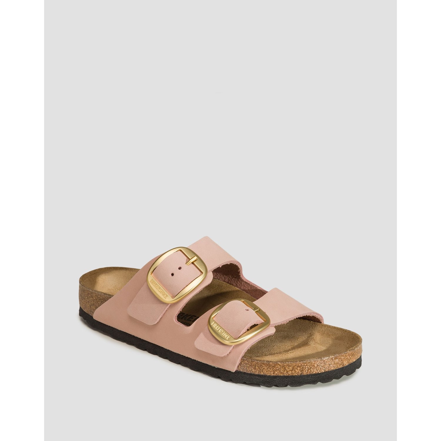 Różowe Klapki Damskie Birkenstock Arizona Big Buckle Nubuck Leather Narrow