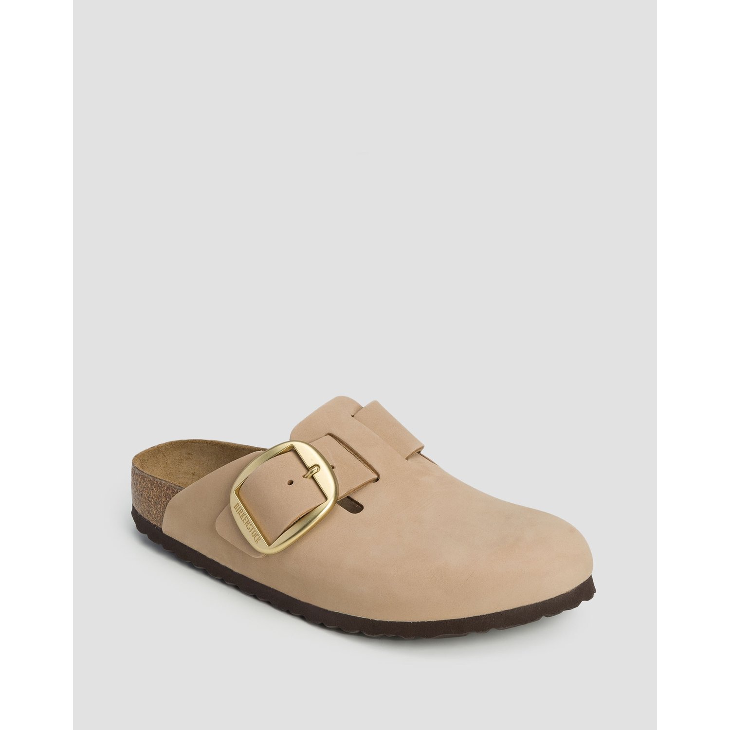 Beżowe Klapki Damskie Birkenstock Boston Big Buckle Narrow