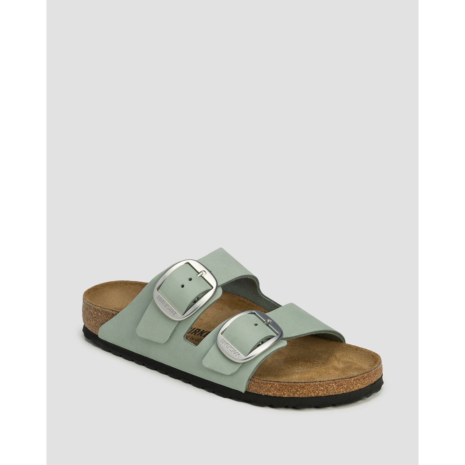 Zielone Klapki Damskie Birkenstock Arizona Big Buckle Lenb Narrow