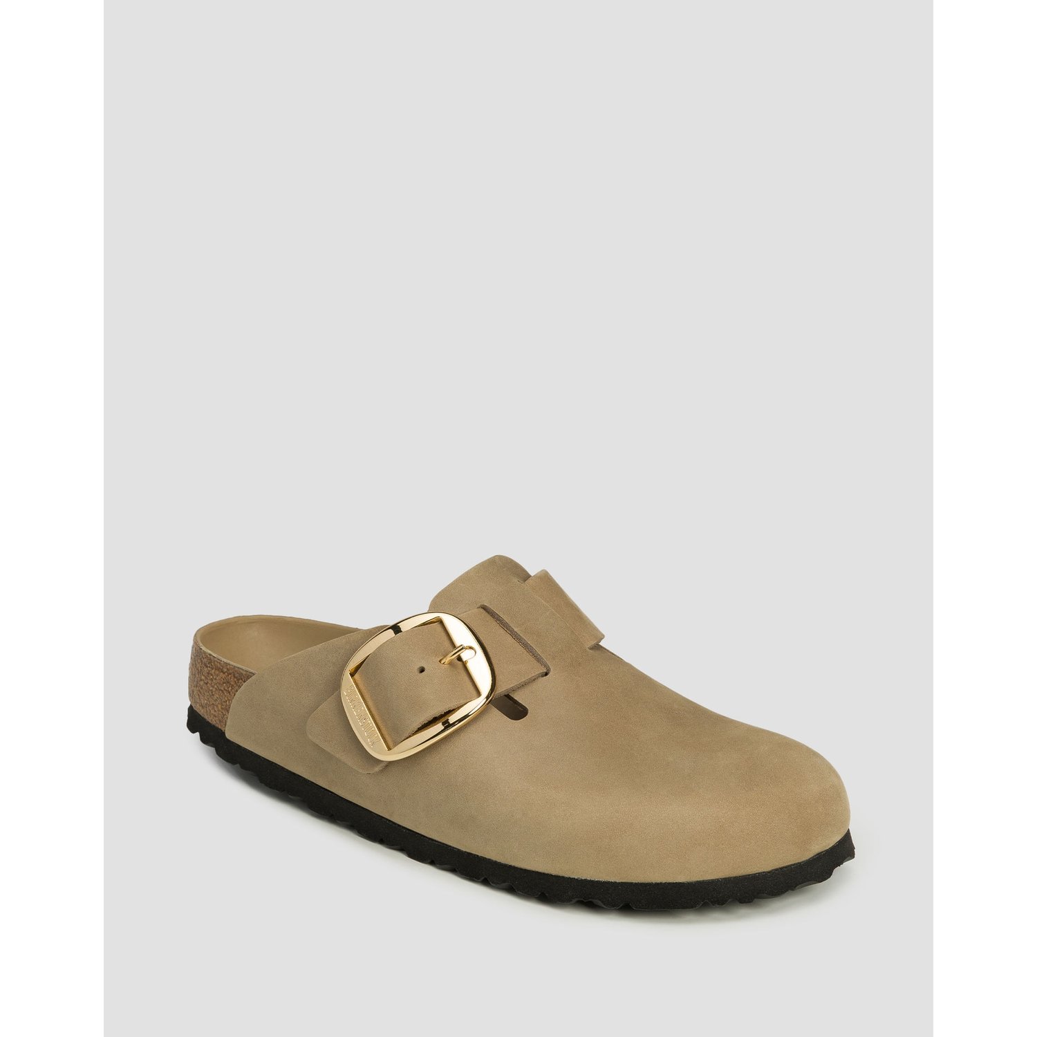 Brązowe Klapki Damskie Birkenstock Boston Big Buckle Leoi Narrow