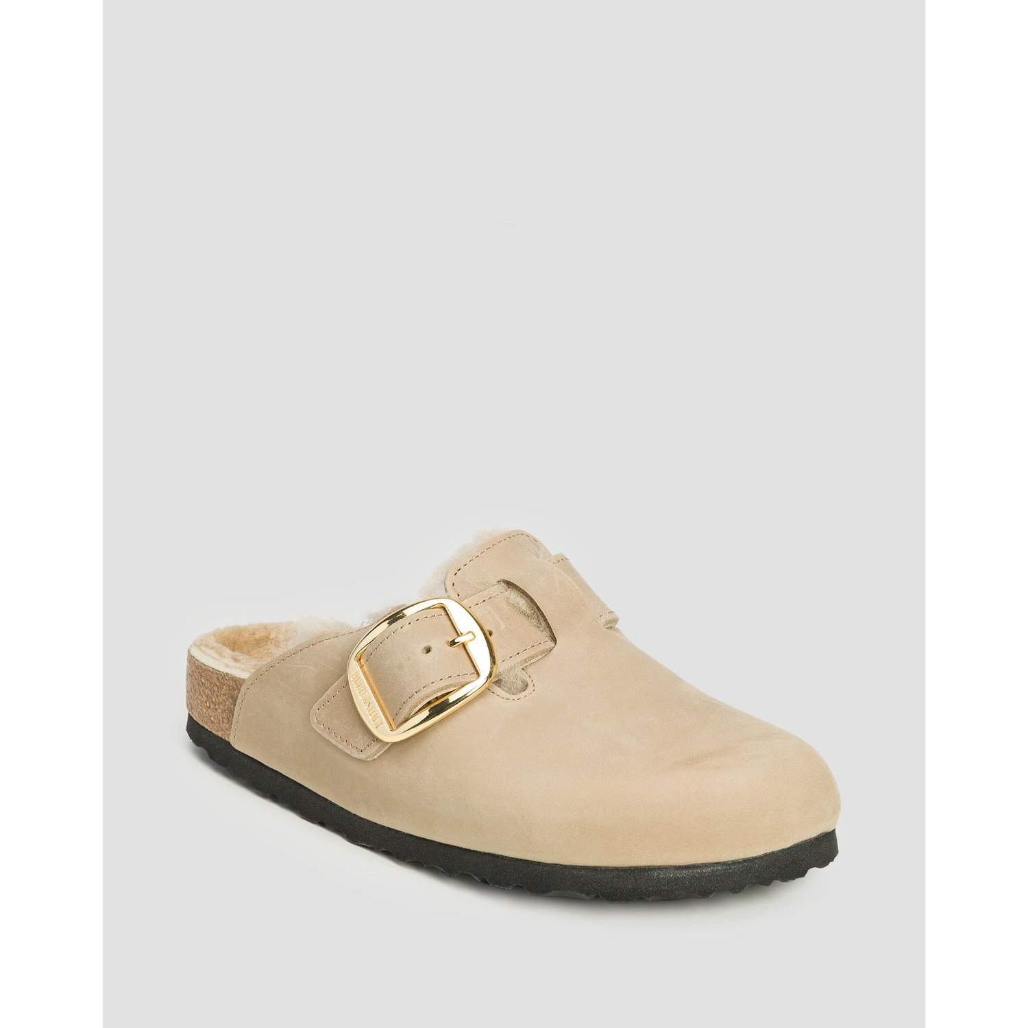 Klapki Damskie Birkenstock Boston Big Buckle Shearling Leoi Narrow