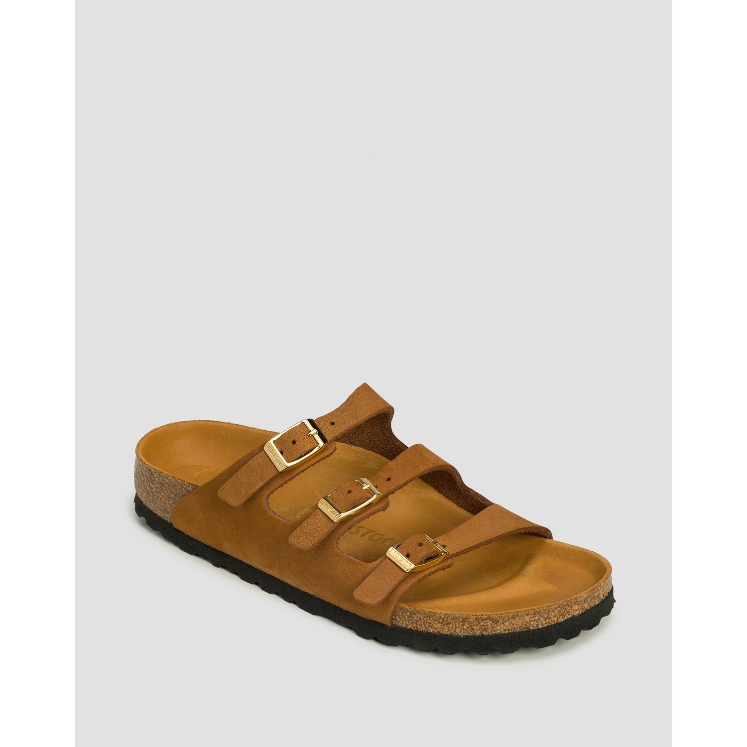 Brązowe Klapki Damskie Birkenstock Florida Fresh Lenb Narrow