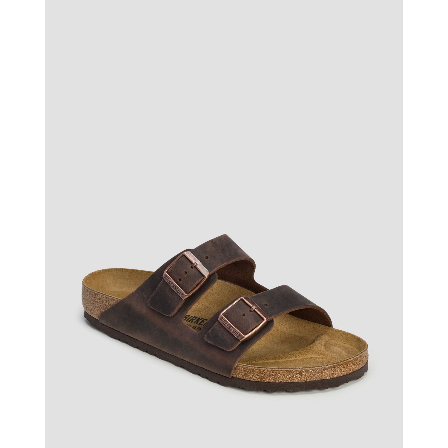 Brązowe Klapki Męskie Birkenstock Arizona Leoi Regular