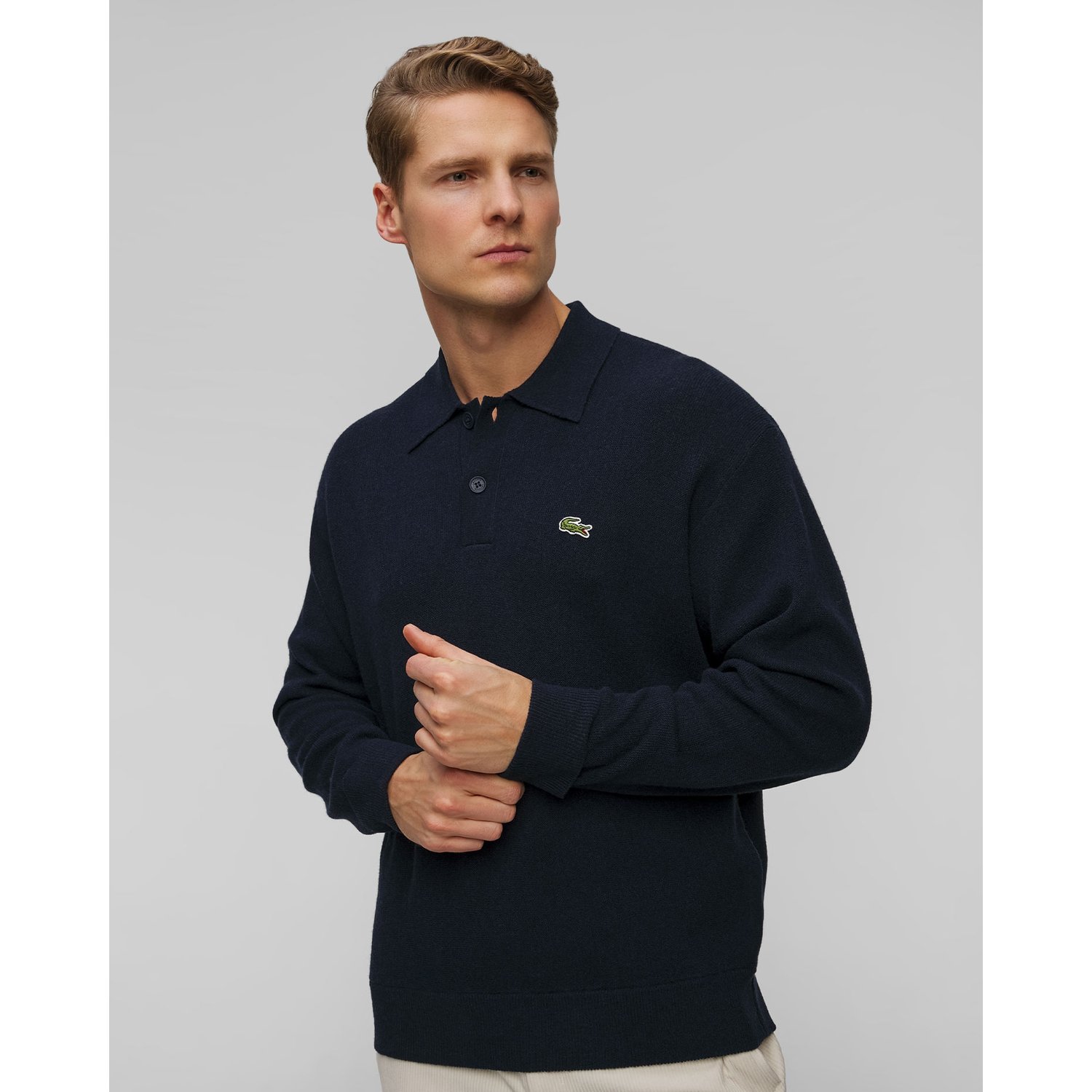 Sweter Polo Męski Lacoste Ah0582 Granatowy