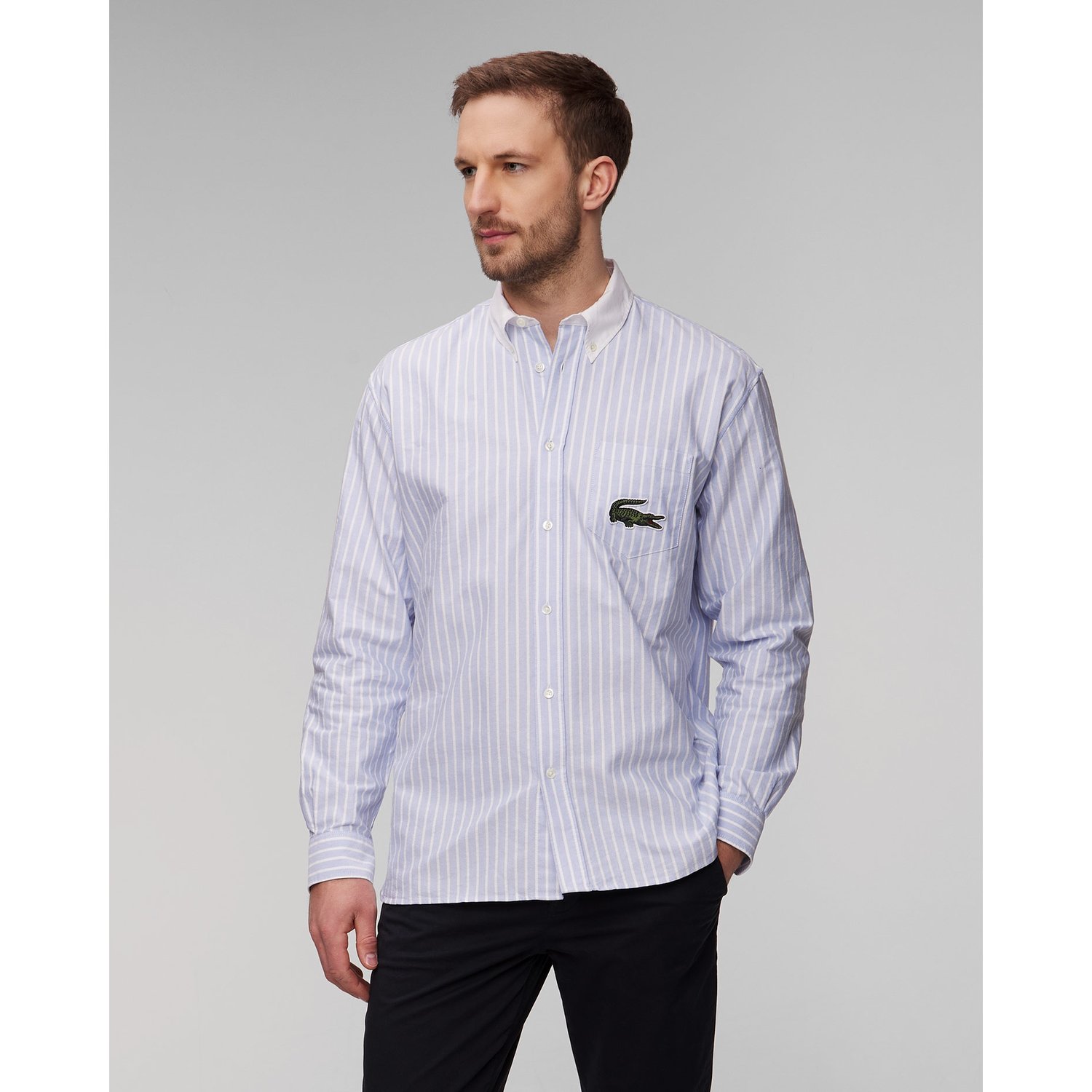 Niebiesko-biała Koszula Unisex Lacoste Ch7610