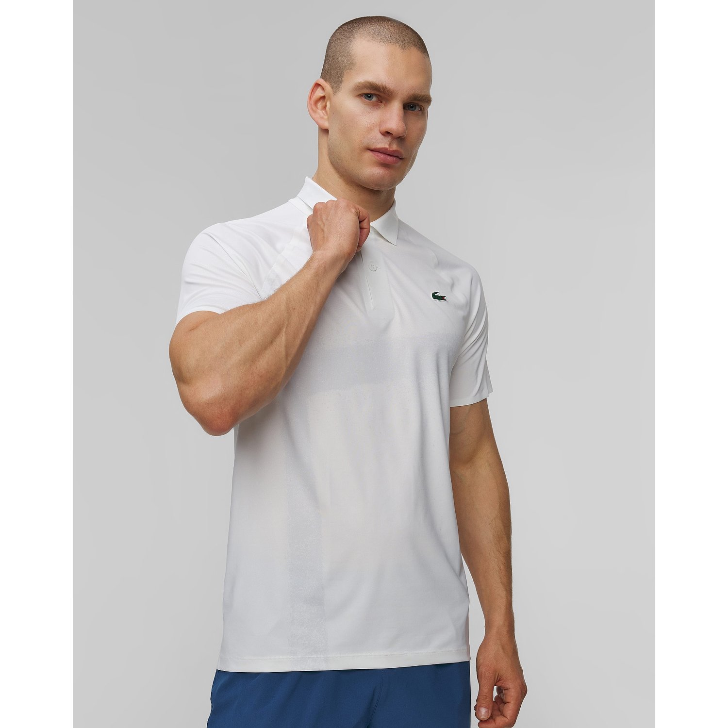 Białe Polo Męskie Lacoste Tennis X Novak Djokovic On Court
