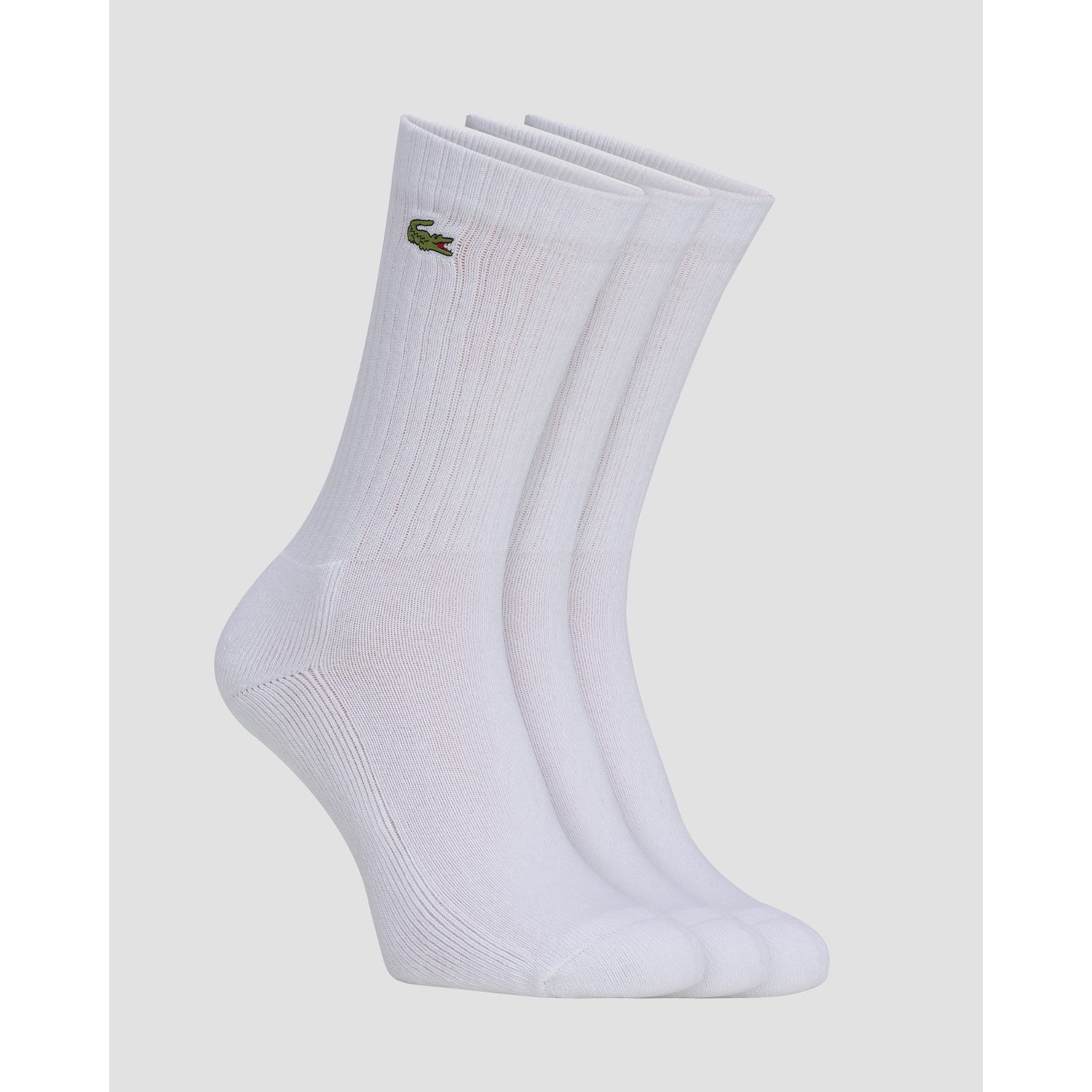 Białe Długie Skarpetki Lacoste Ra4182 3-pak