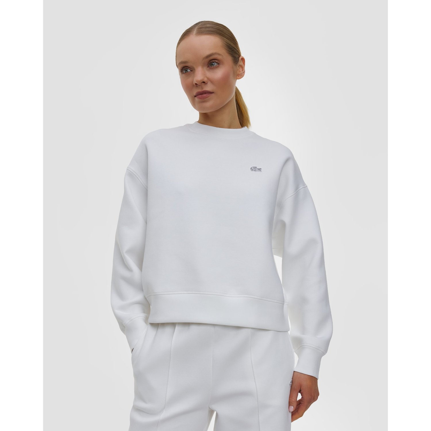 Biała Bluza Damska Lacoste