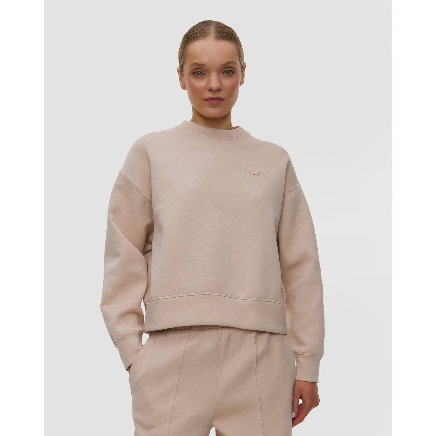 Beżowa Bluza Damska Lacoste