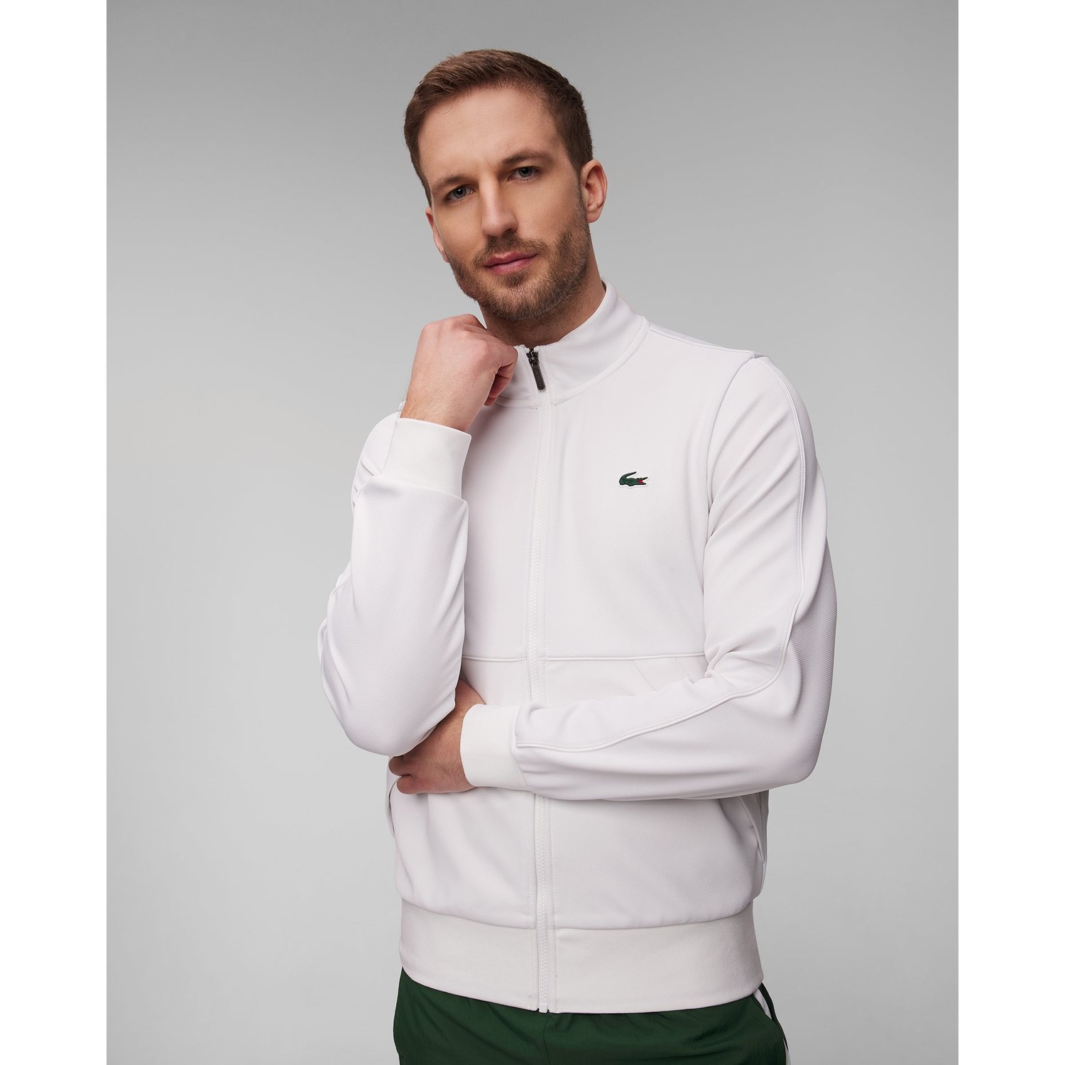 Biała Bluza Sportowa Męska Lacoste Sh3444