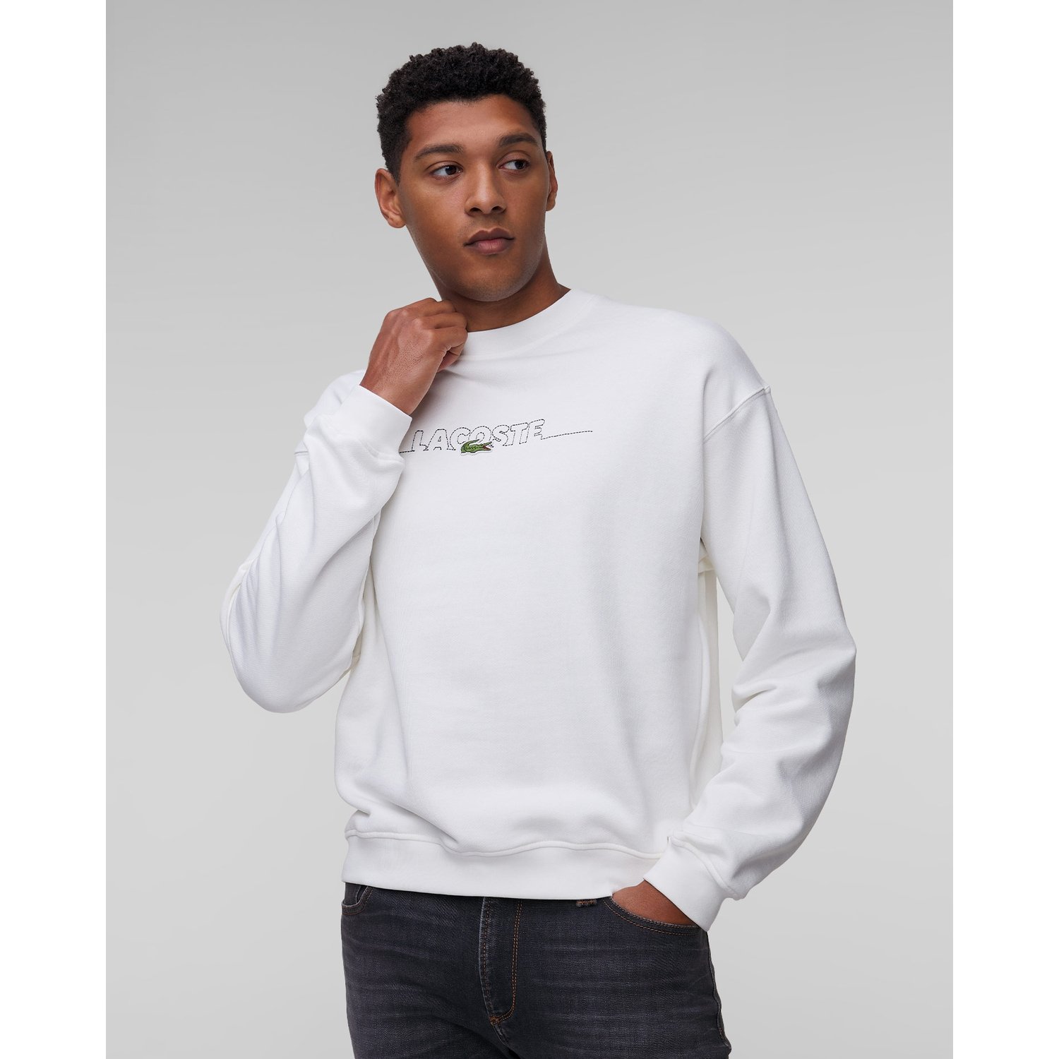 Biała Bluza Męska Lacoste Sh3878