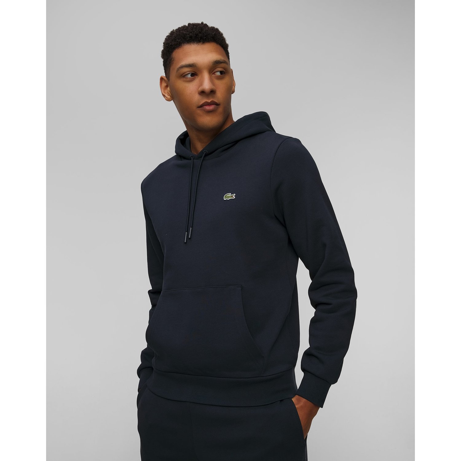 Granatowa Bluza Z Kapturem Męska Lacoste