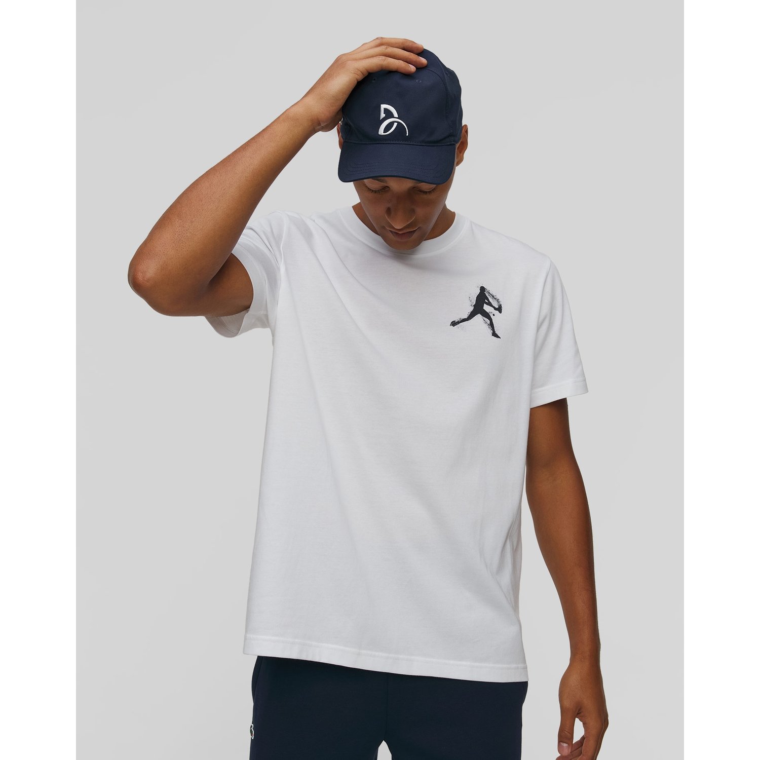 Biały T-shirt Męski Lacoste X Novak Djokovic