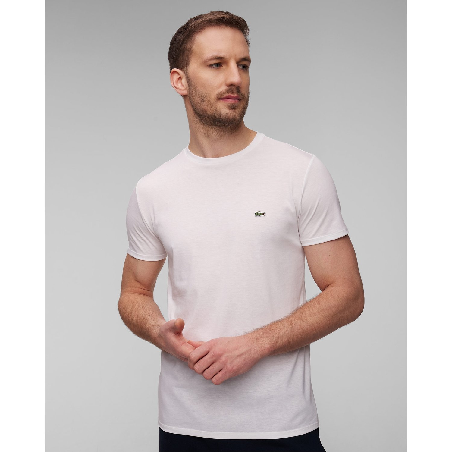 Biały T-shirt Męski Lacoste Th6709