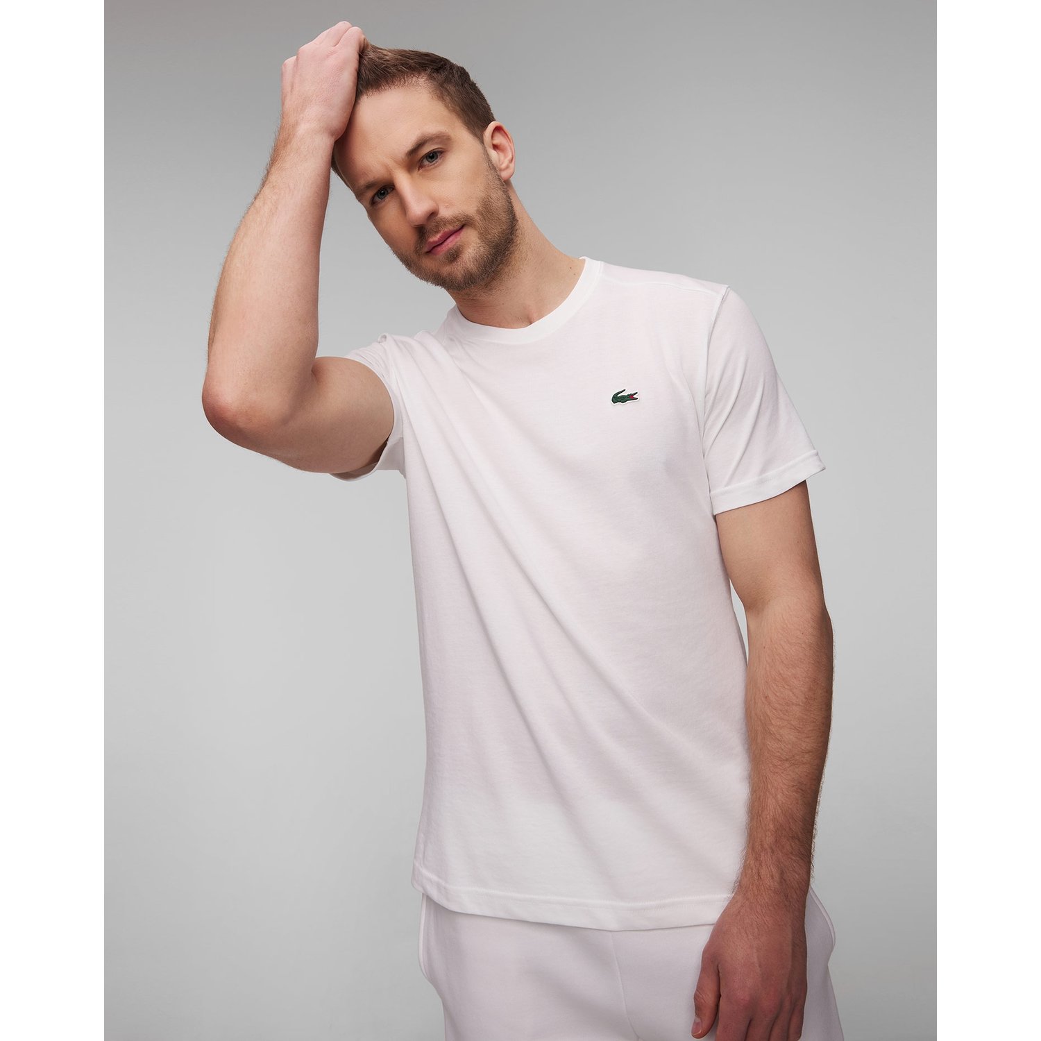 Biały T-shirt Męski Lacoste Th7618