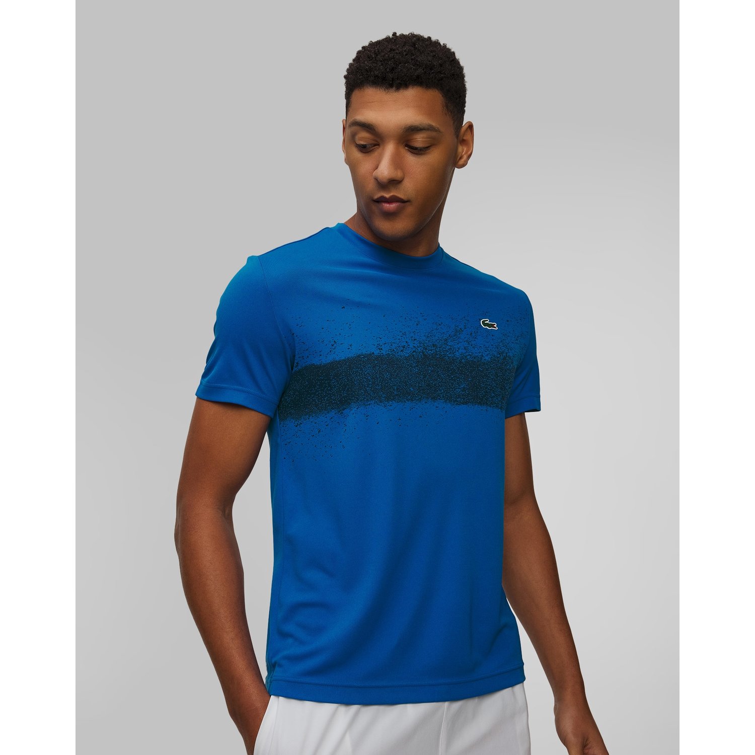 Niebieski T-shirt Męski Lacoste