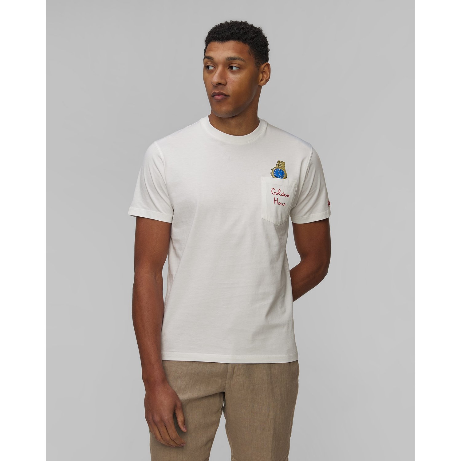 Biały T-shirt Męski Mc2 Saint Barth Austin