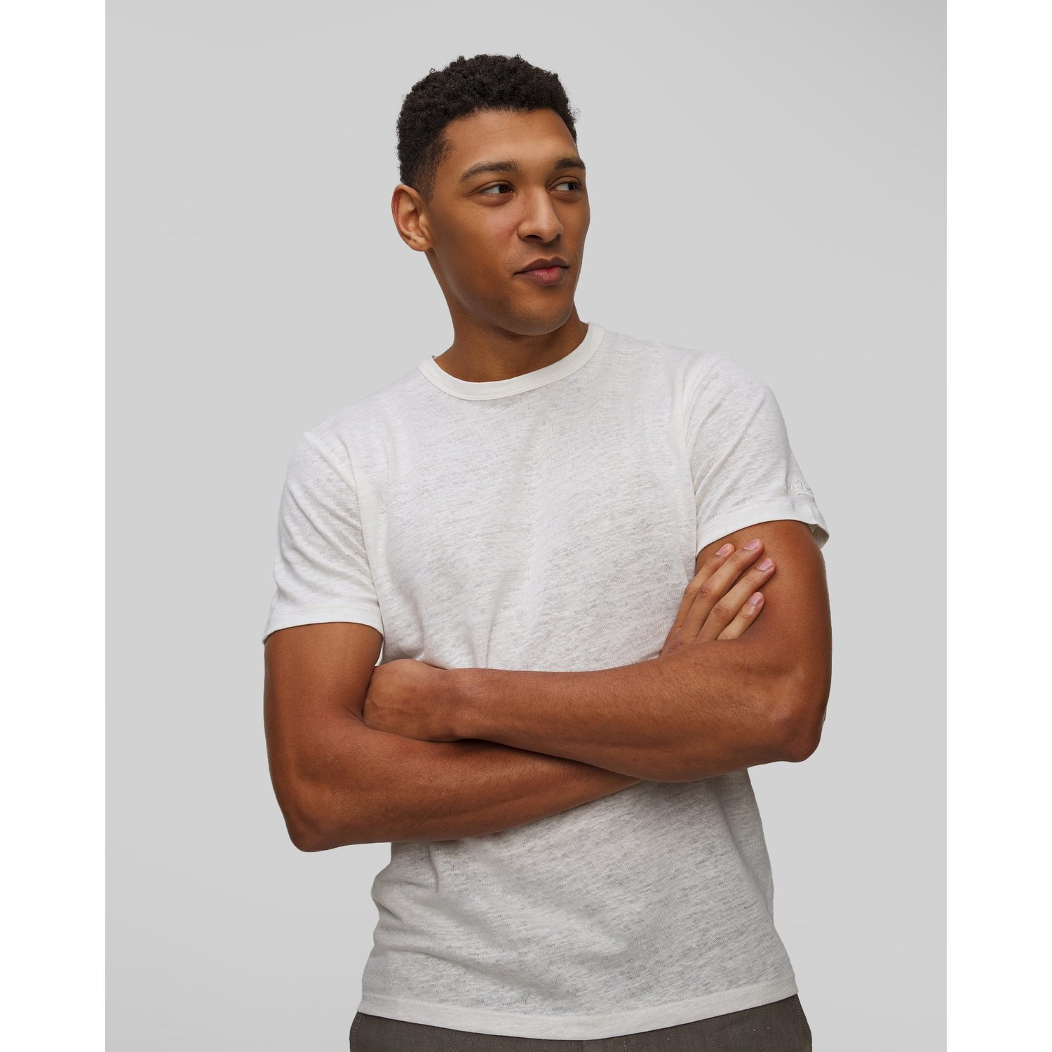 Szary T-shirt Lniany Męski Mc2 Saint Barth Ecstasea N