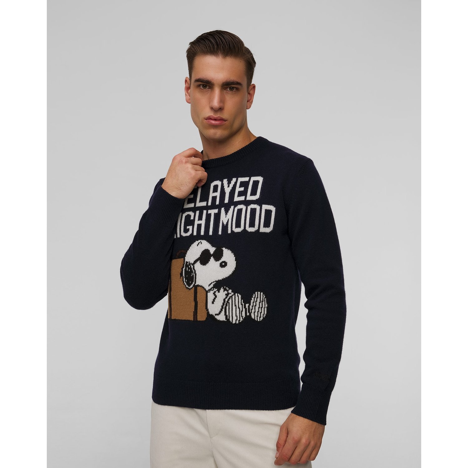 Granatowy Sweter Wełniany Męski Mc2 Saint Barth Heron