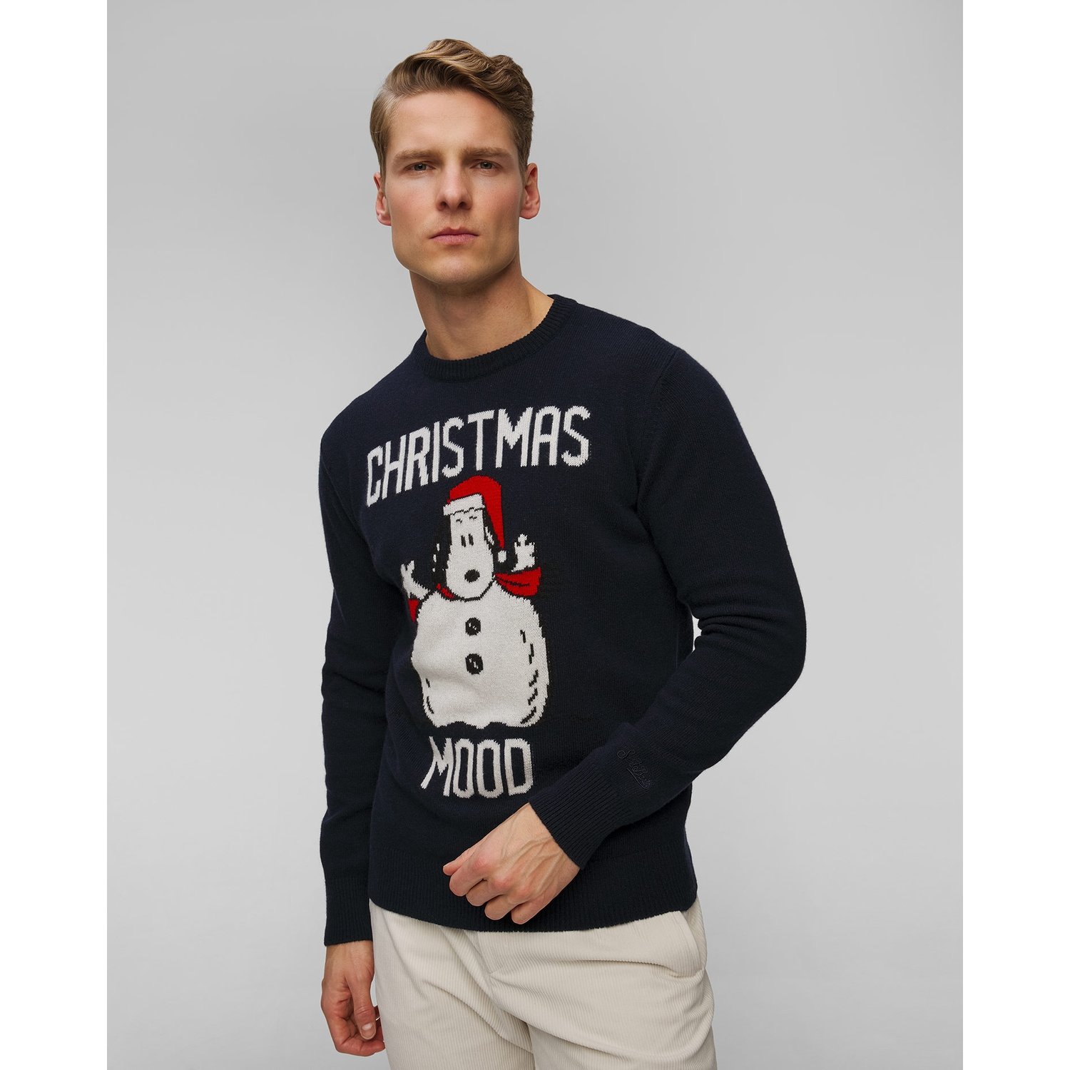 Granatowy Sweter Wełniany Męski Mc2 Saint Barth Heron