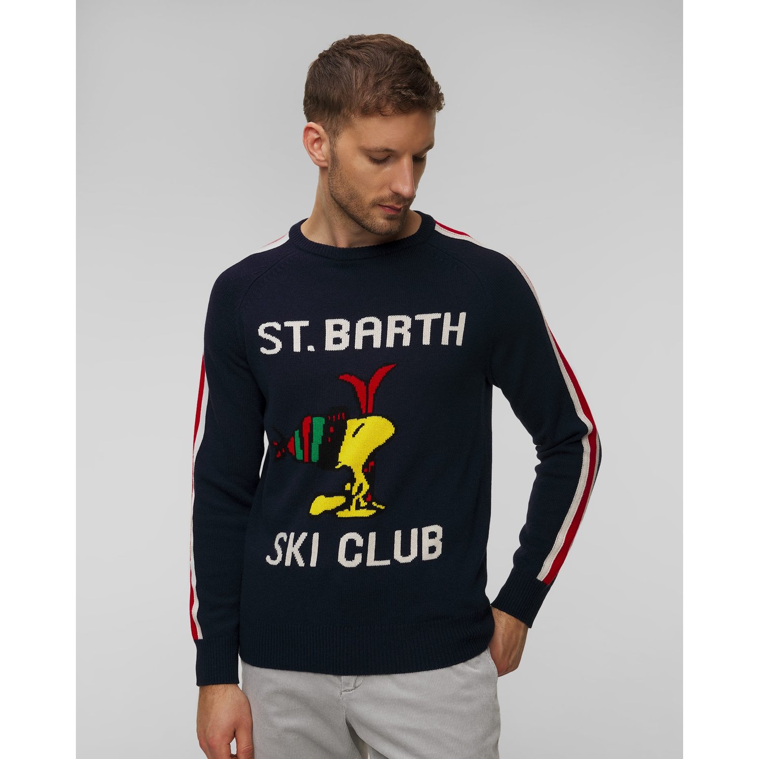 Granatowy Sweter Wełniany Męski Mc2 Saint Barth Heron