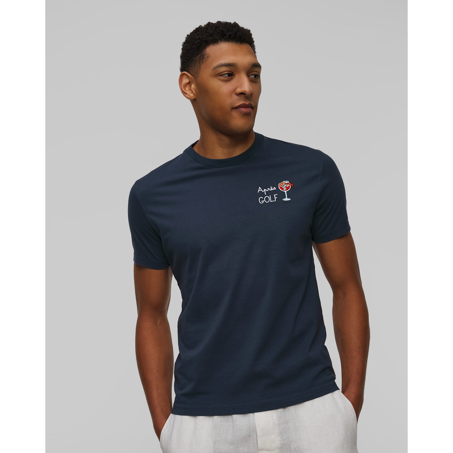 Granatowy T-shirt Męski Mc2 Saint Barth Portofino