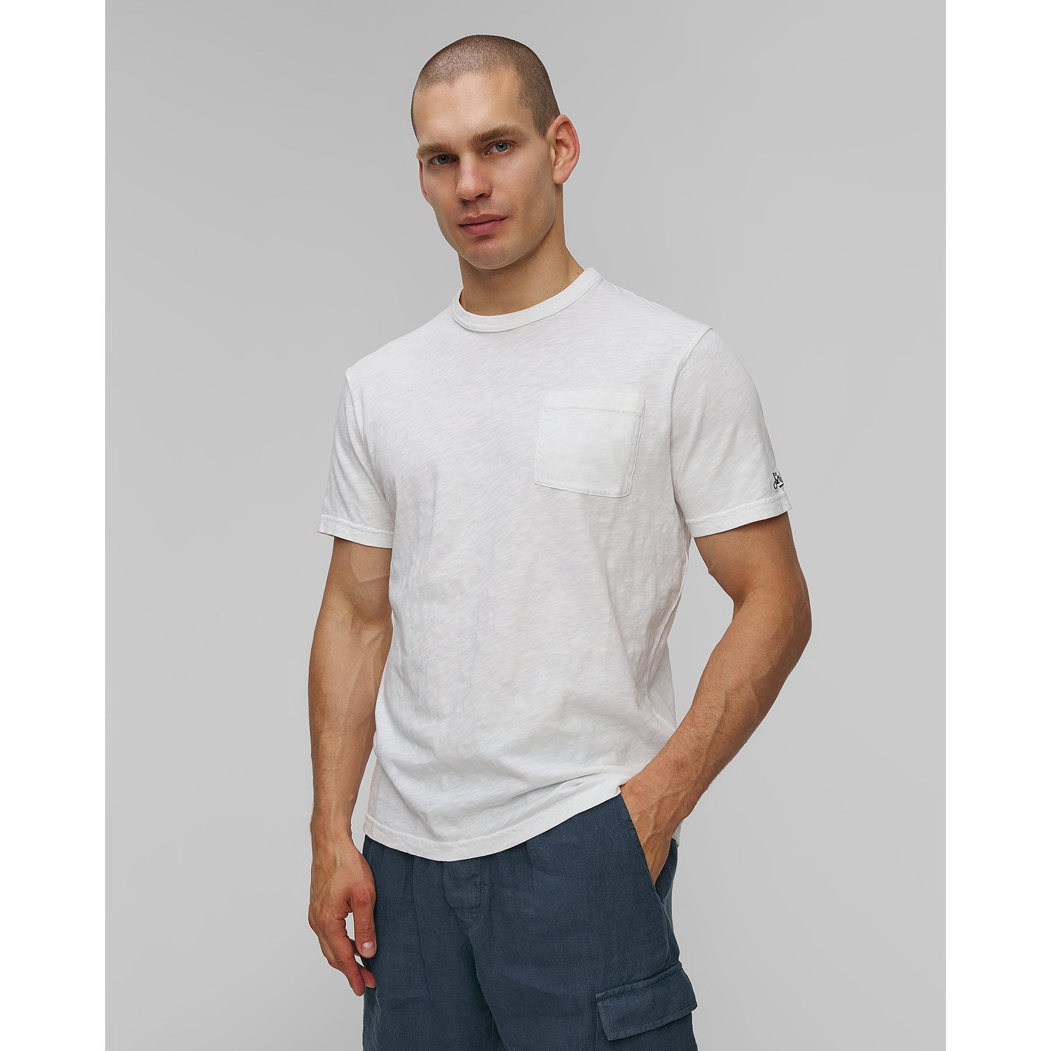 Biały T-shirt Męski Mc2 Saint Barth President